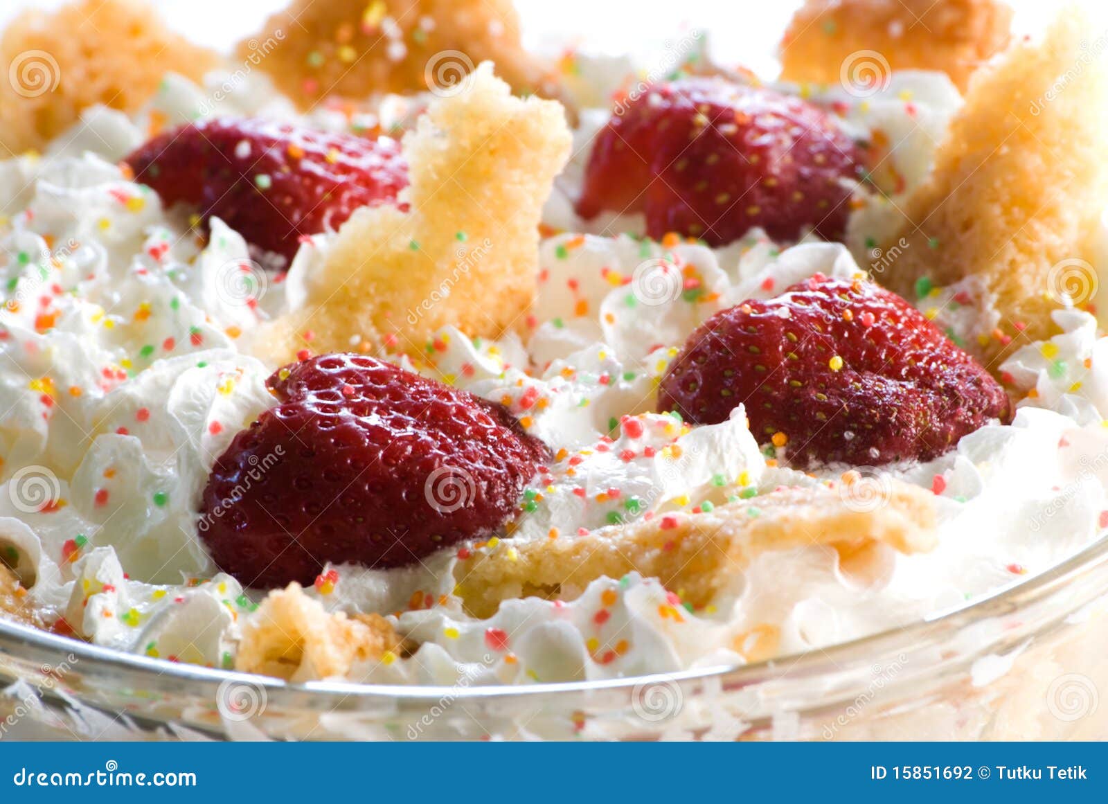Strawberry Dessert with Whipped Cream Stock Photo Image of holiday