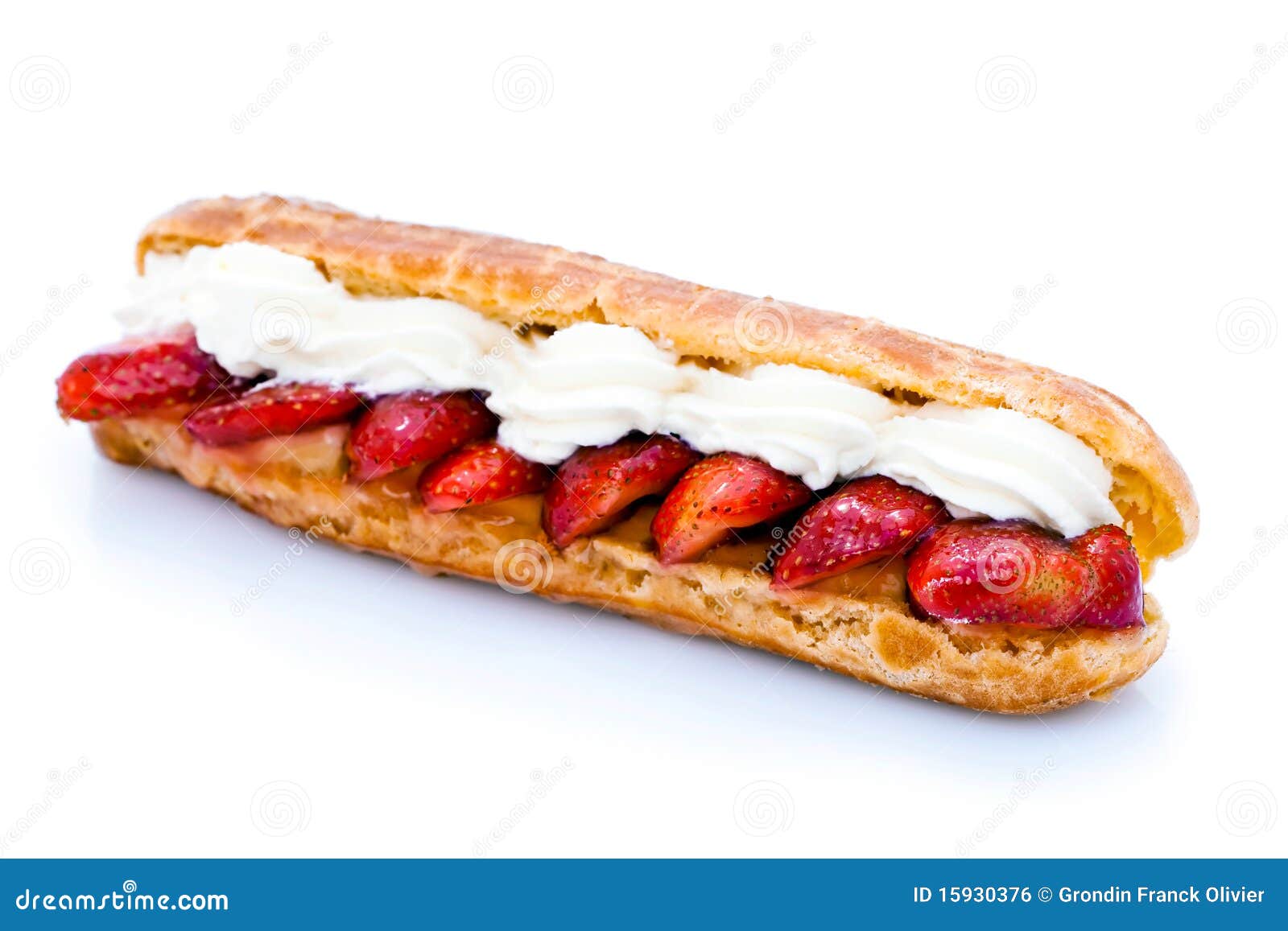 Strawberry eclair stock photo. Image of pastry, strawberries 15930376