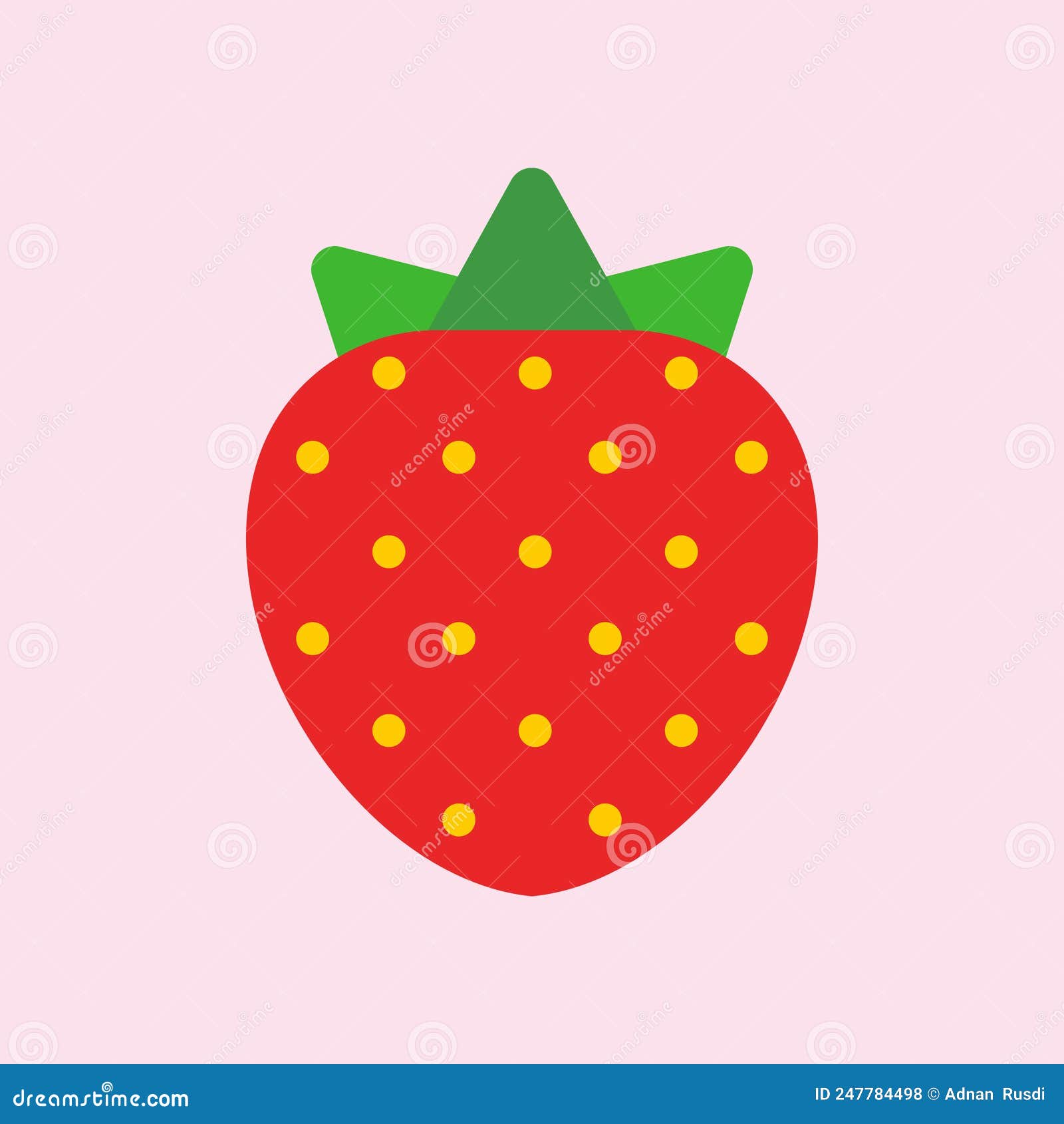 Strawberry Flat Design Vector Illustration Stock Vector - Illustration