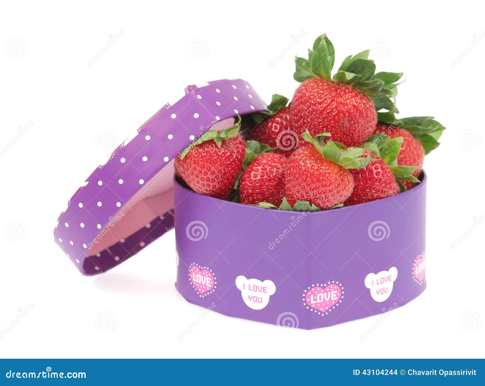 Strawberry in a gift box stock photo. Image of healthy 43104244