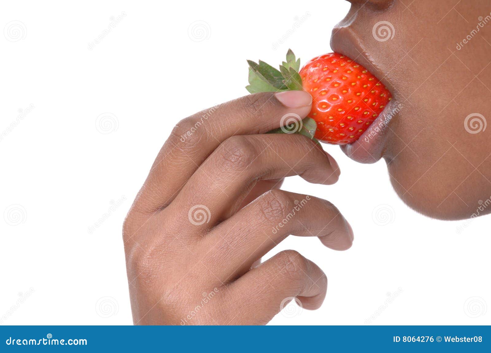 Strawberry Girl stock photo. Image of lips, background 8064276
