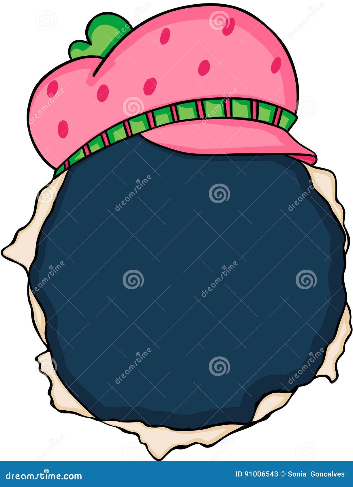 Strawberry Hat on Round Hole Stock Vector Illustration of emblem