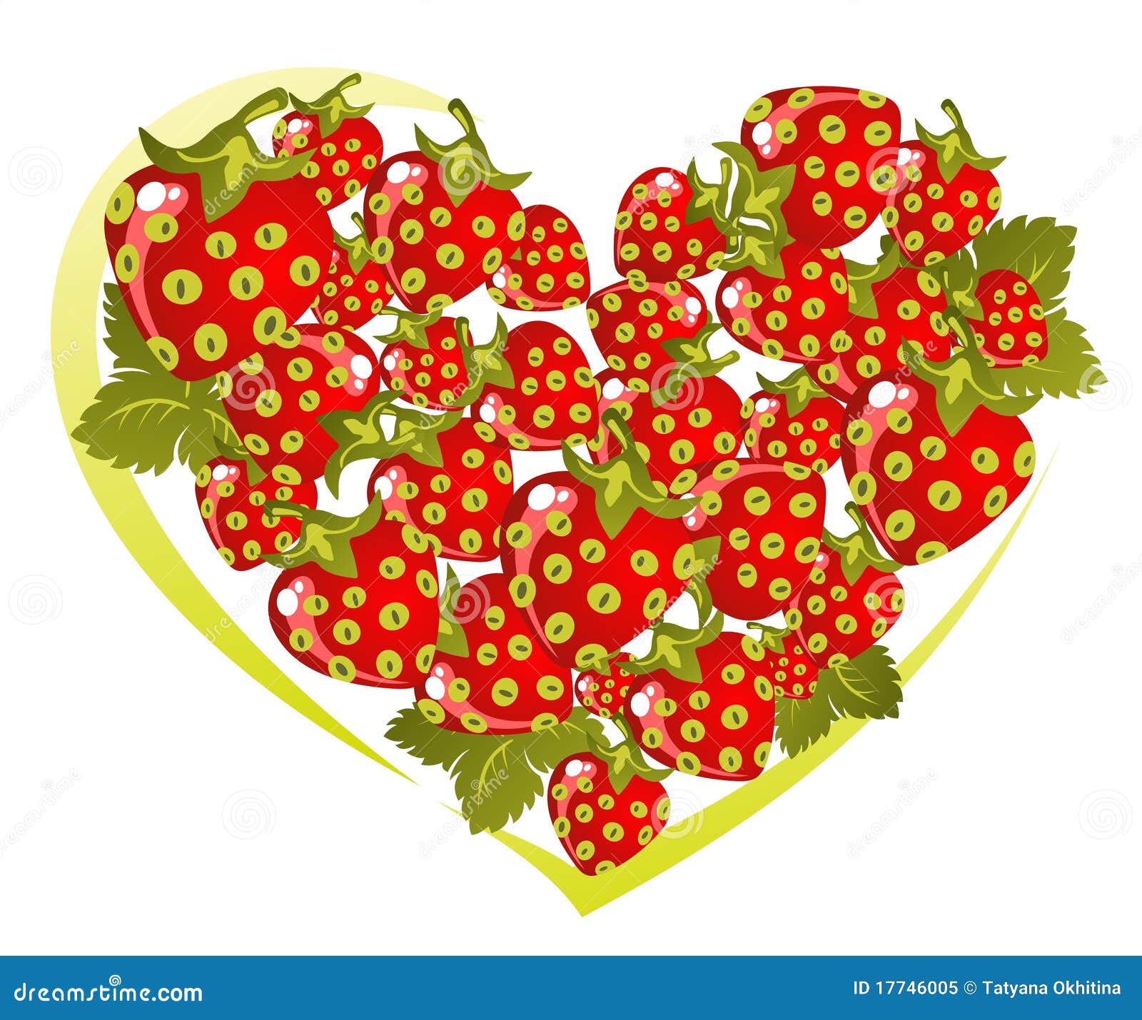 Strawberry heart stock illustration. Illustration of heart 17746005
