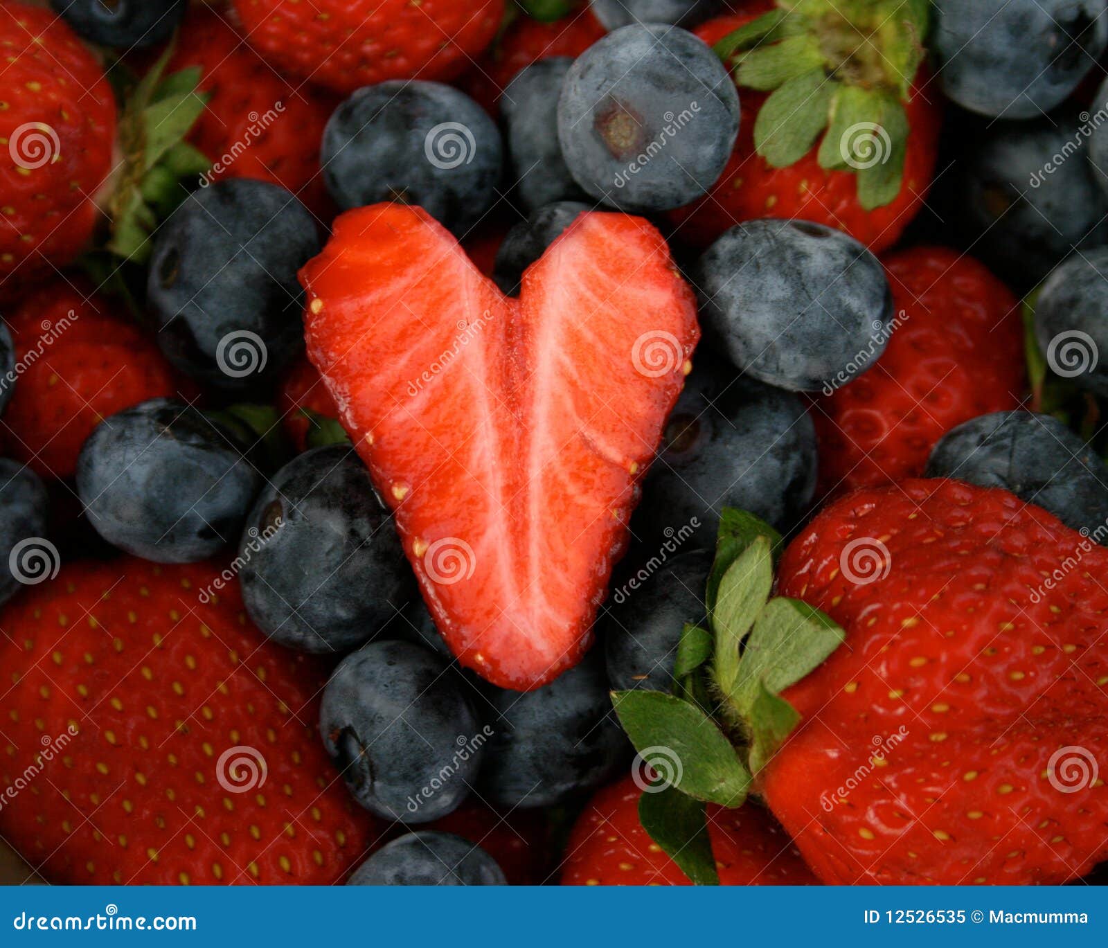 Strawberry Heart on Berries Stock Image Image of fresh, health 12526535