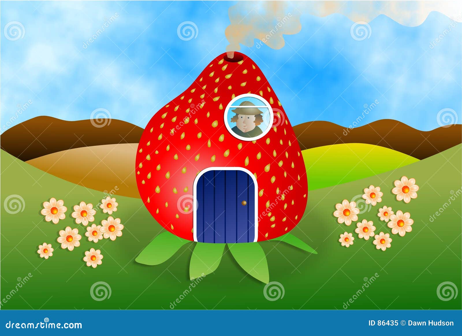 Strawberry House stock illustration. Illustration of botanical 86435