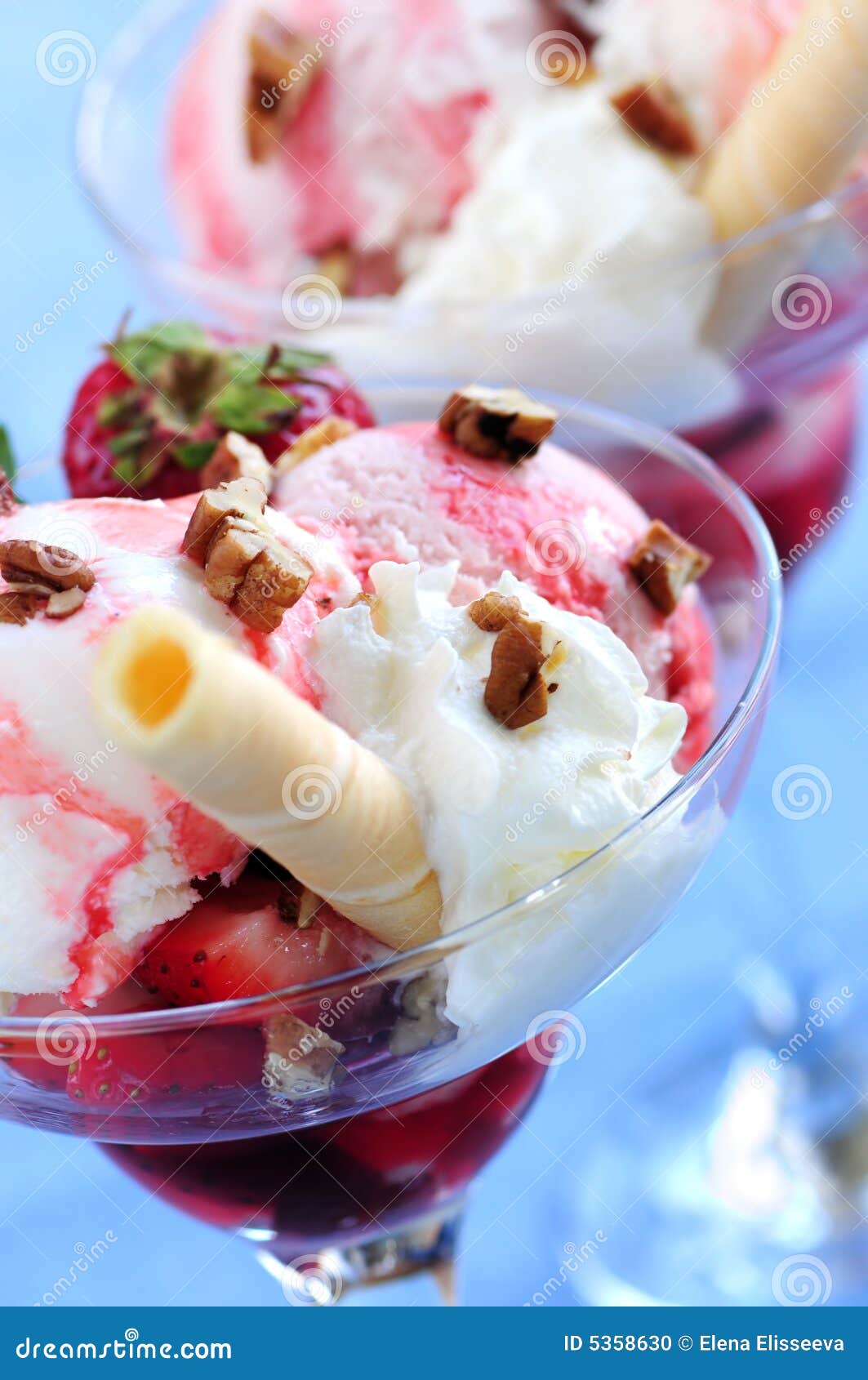 Strawberry Ice Cream Sundae Stock Photo Image of pink, refreshing