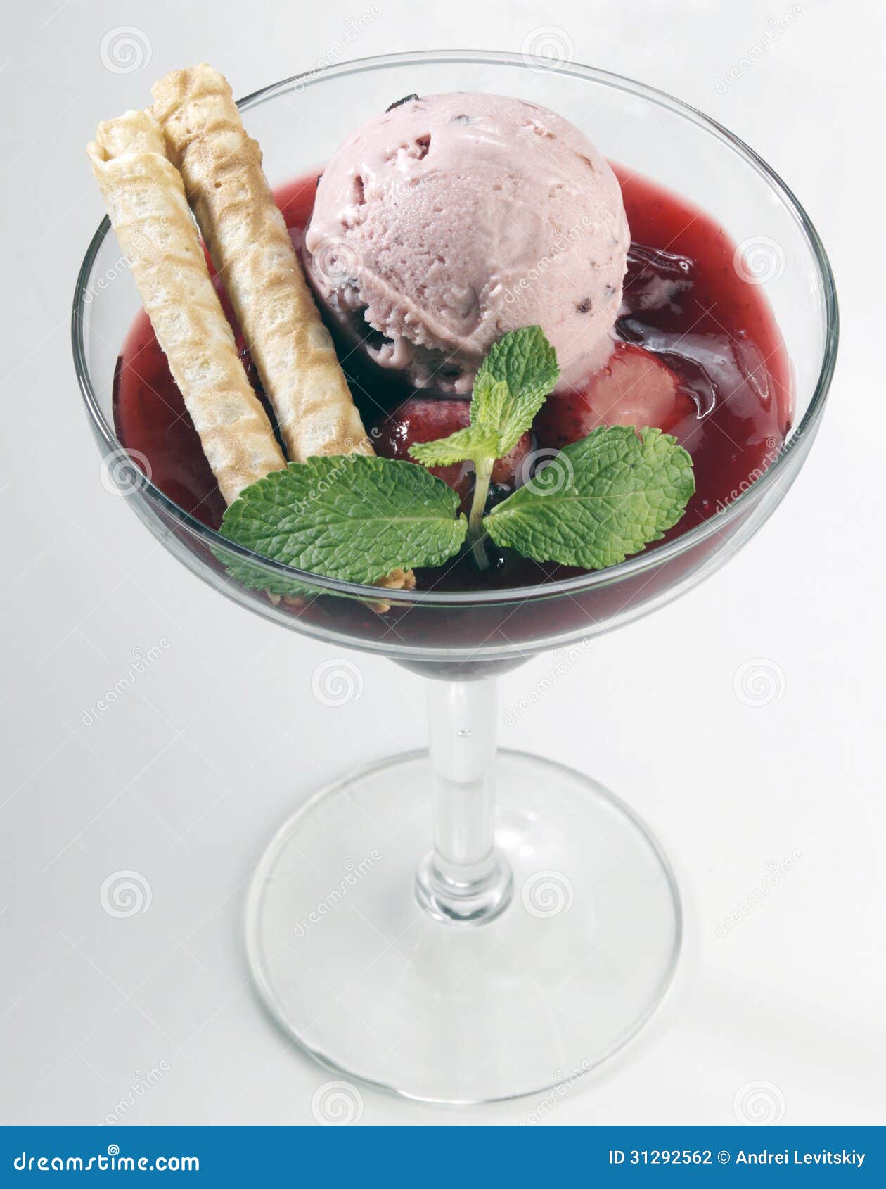 Strawberry Icecreme Dessert Stock Photo Image of fruit, closeup