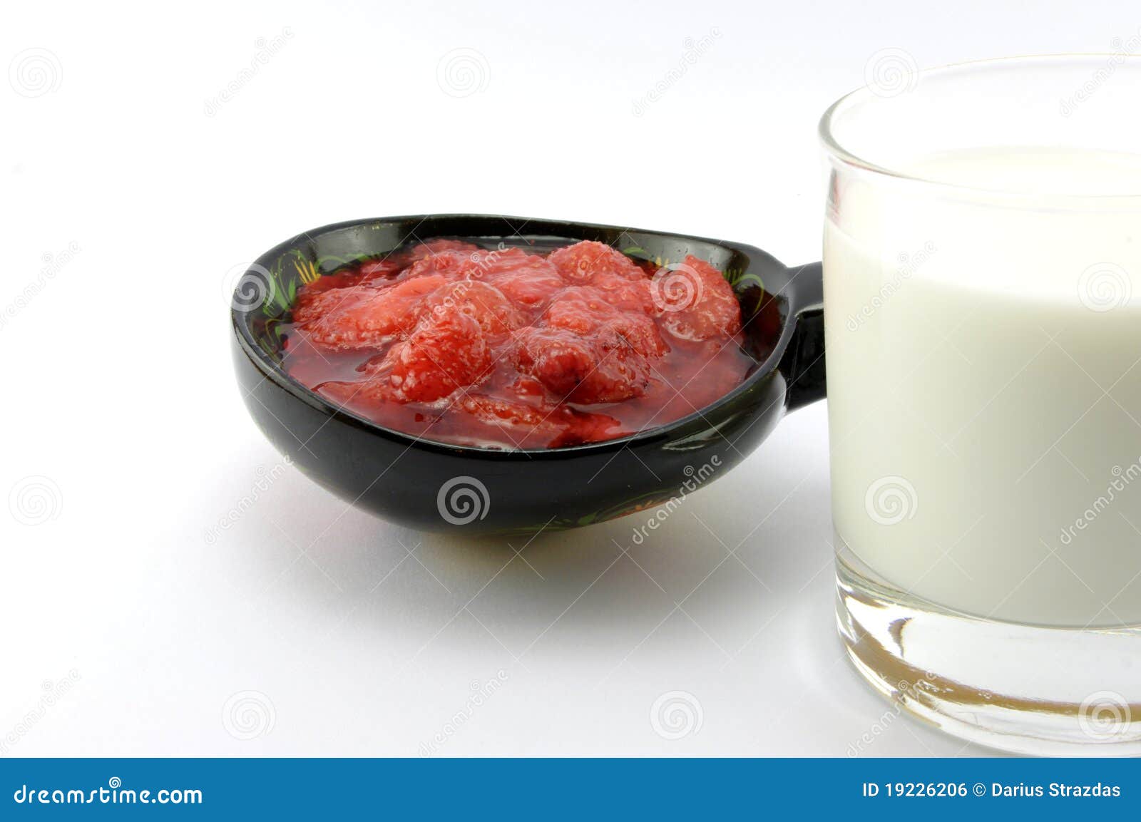 Strawberry Jam and Glass Milk Stock Photo Image of milk, sweet 19226206