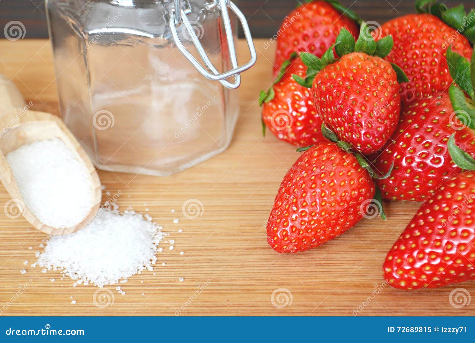 Strawberry jam ingredients stock image. Image of bowl 72689815