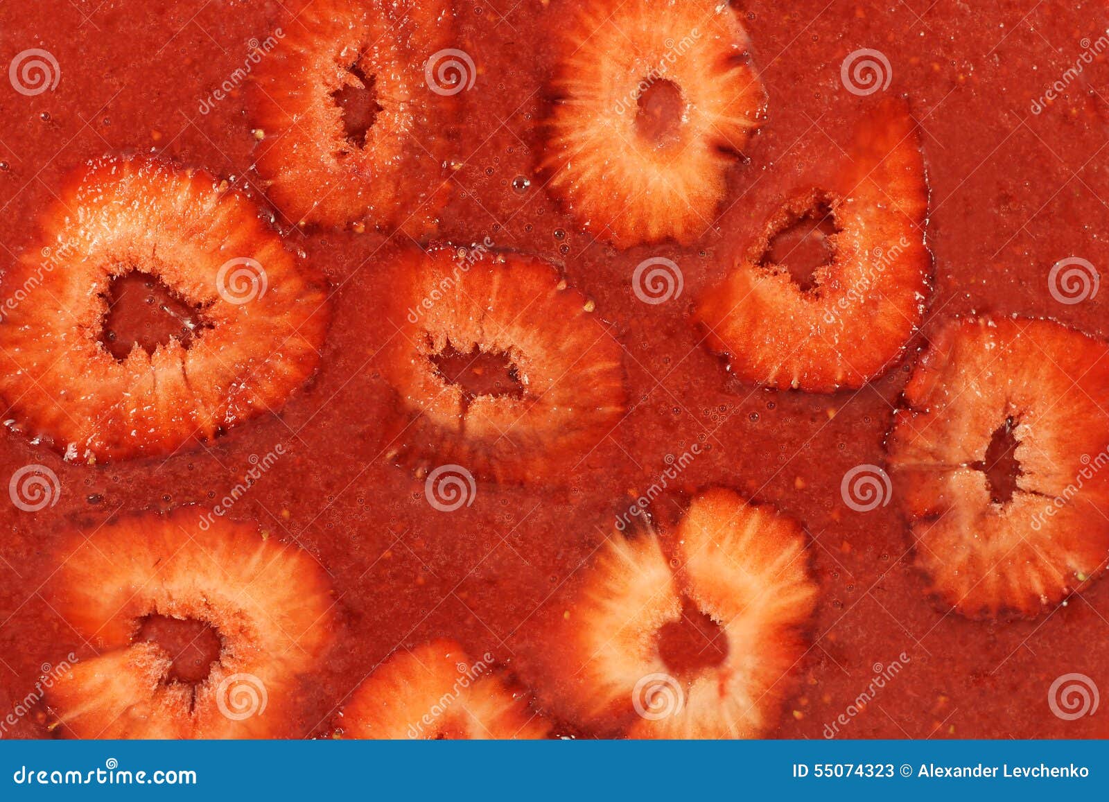 Strawberry Jam with Pieces of Fruit Background Stock Image Image of