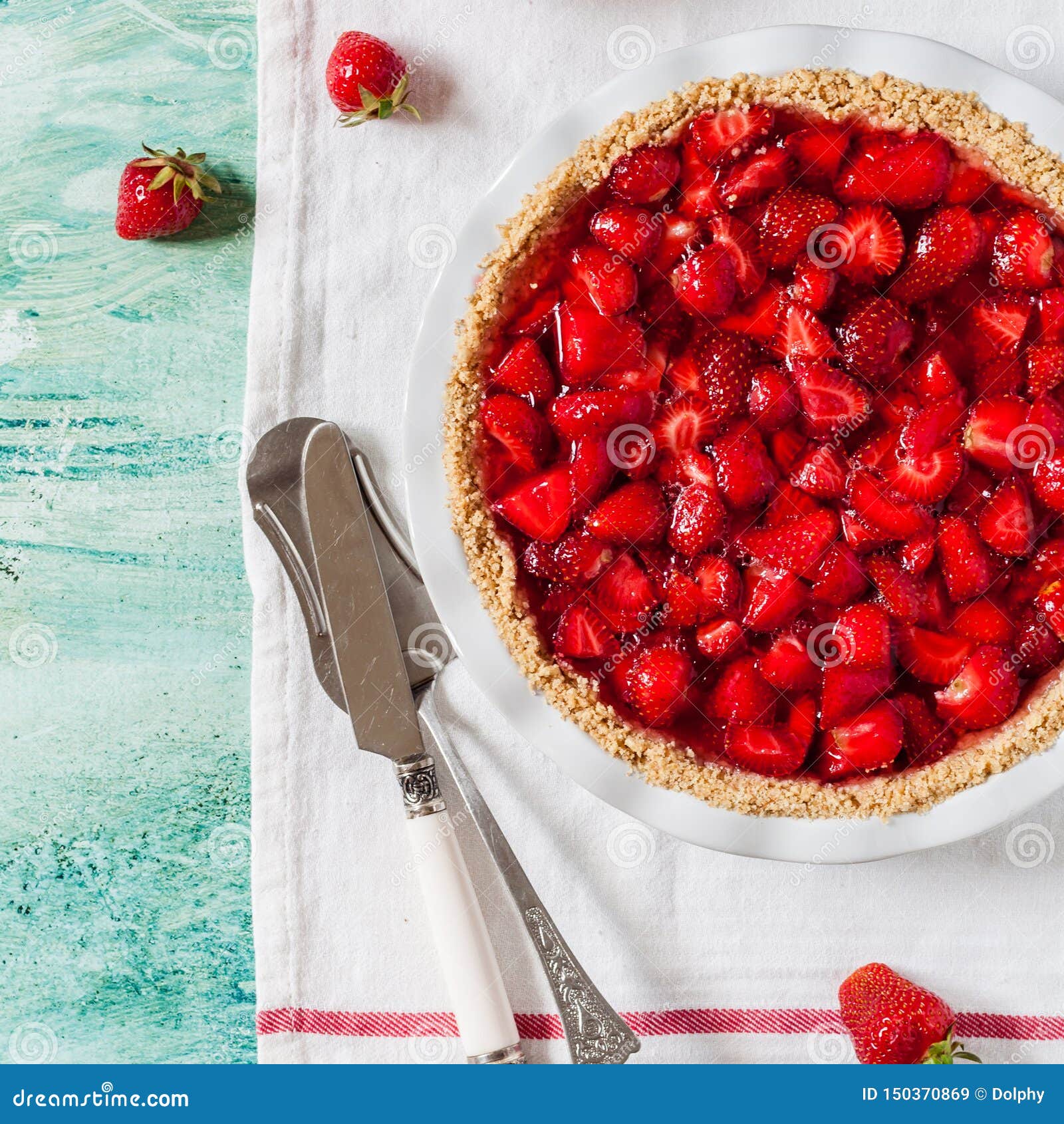 Strawberry Jelly Pie stock image. Image of graham, cooking 150370869