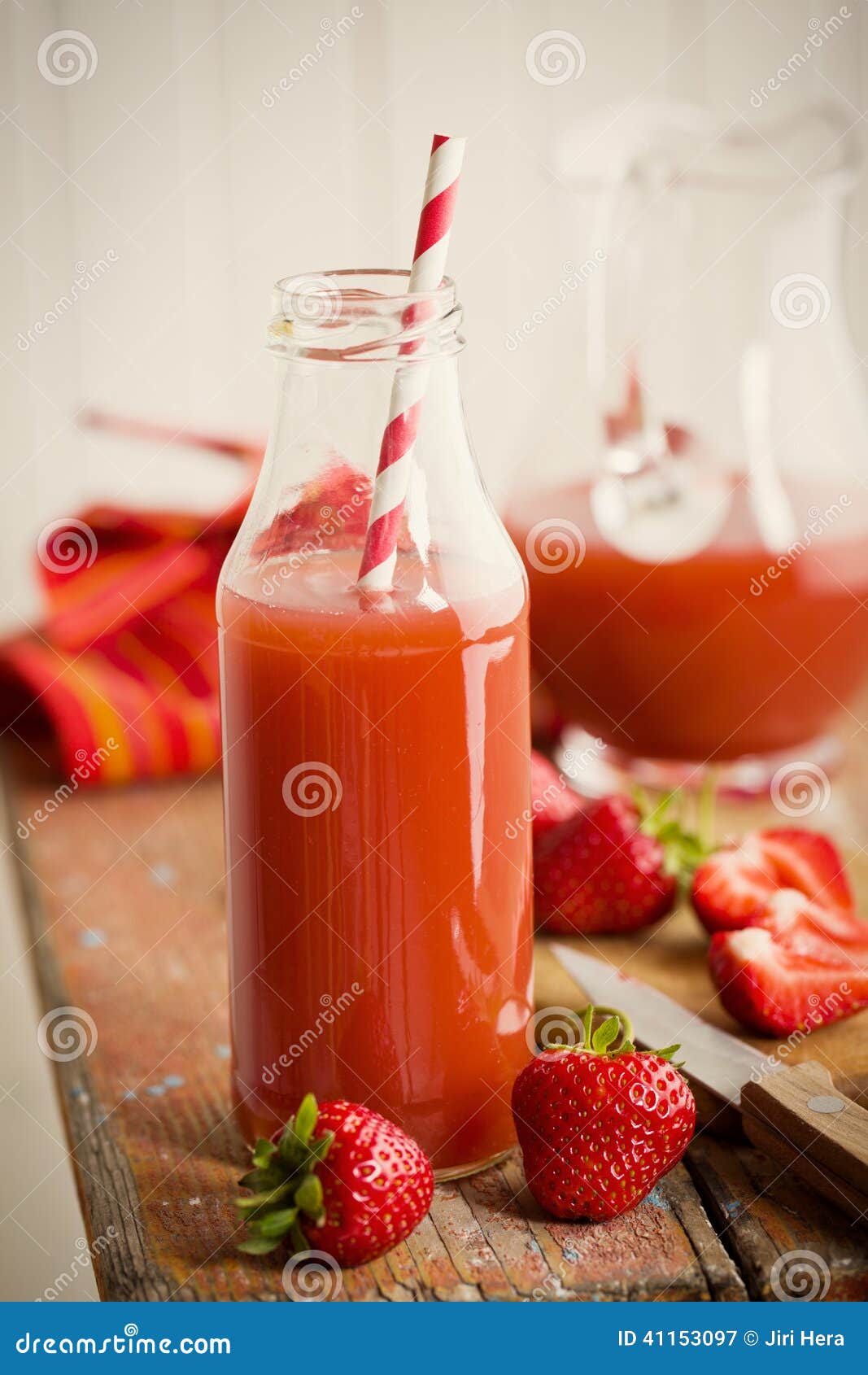 Strawberry juice in glass stock image. Image of still 41153097