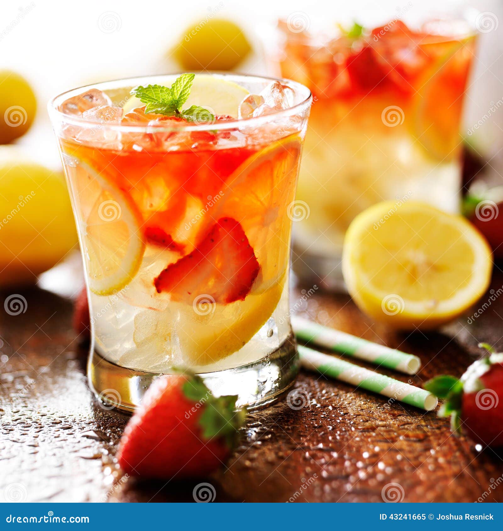 Strawberry Lemonade with Mint Garnish Stock Image Image of beverage