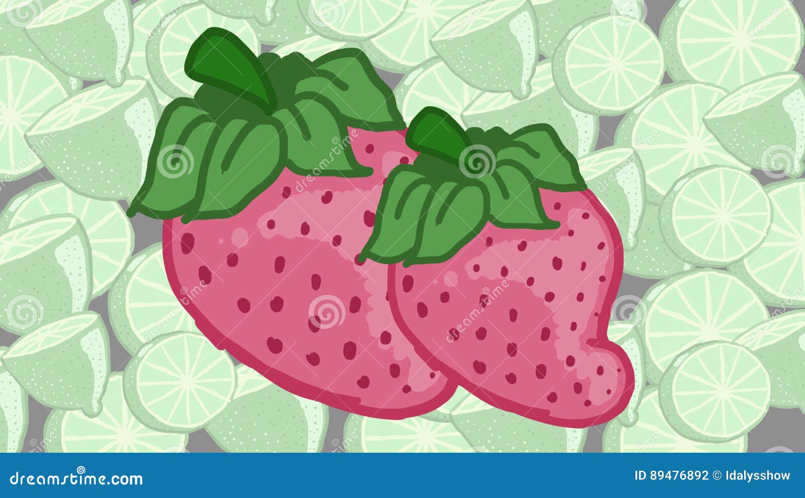 Strawberry and lemons stock illustration. Illustration of butty 89476892