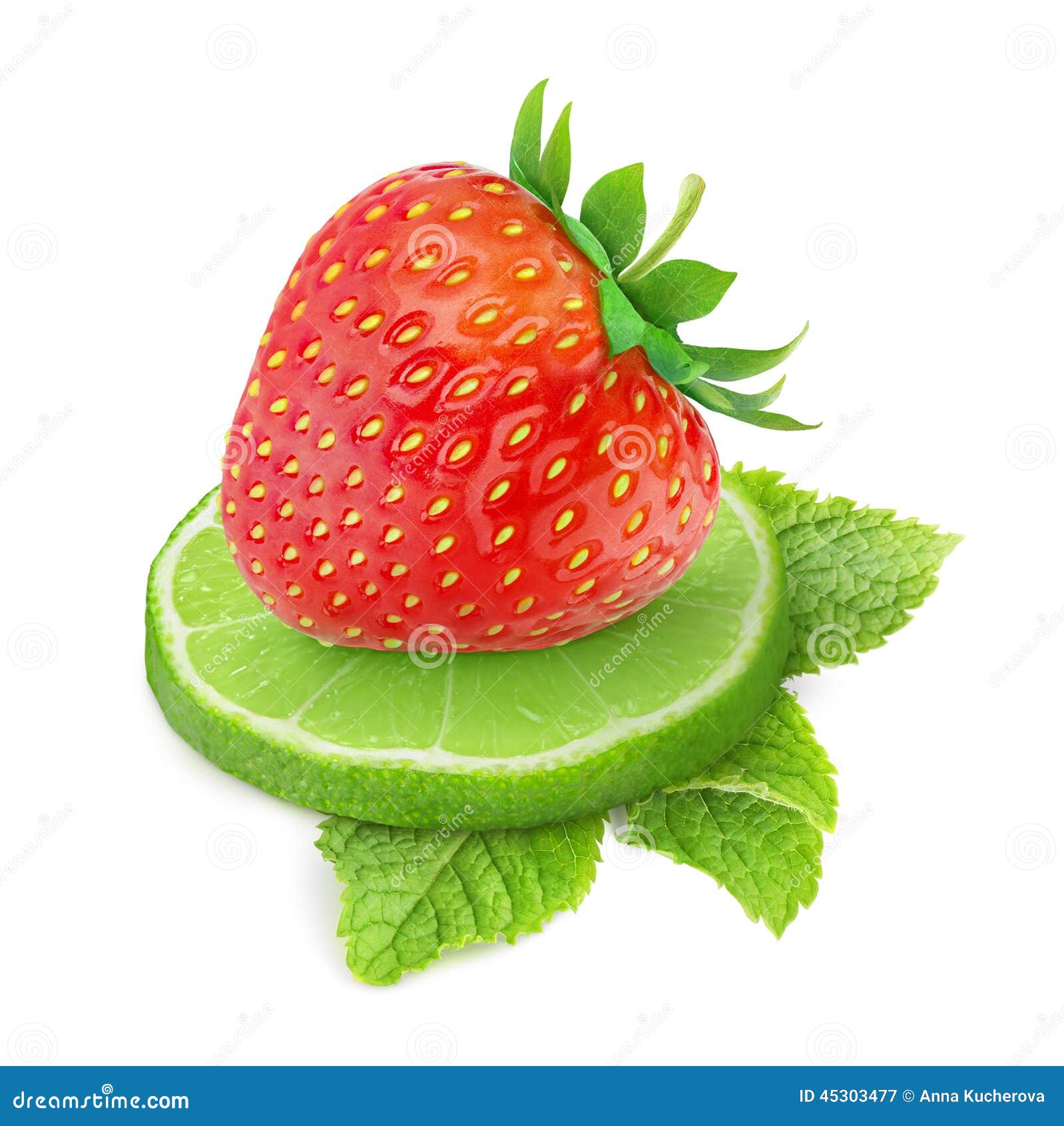 Strawberry and lime stock image. Image of leaf, group - 45303477