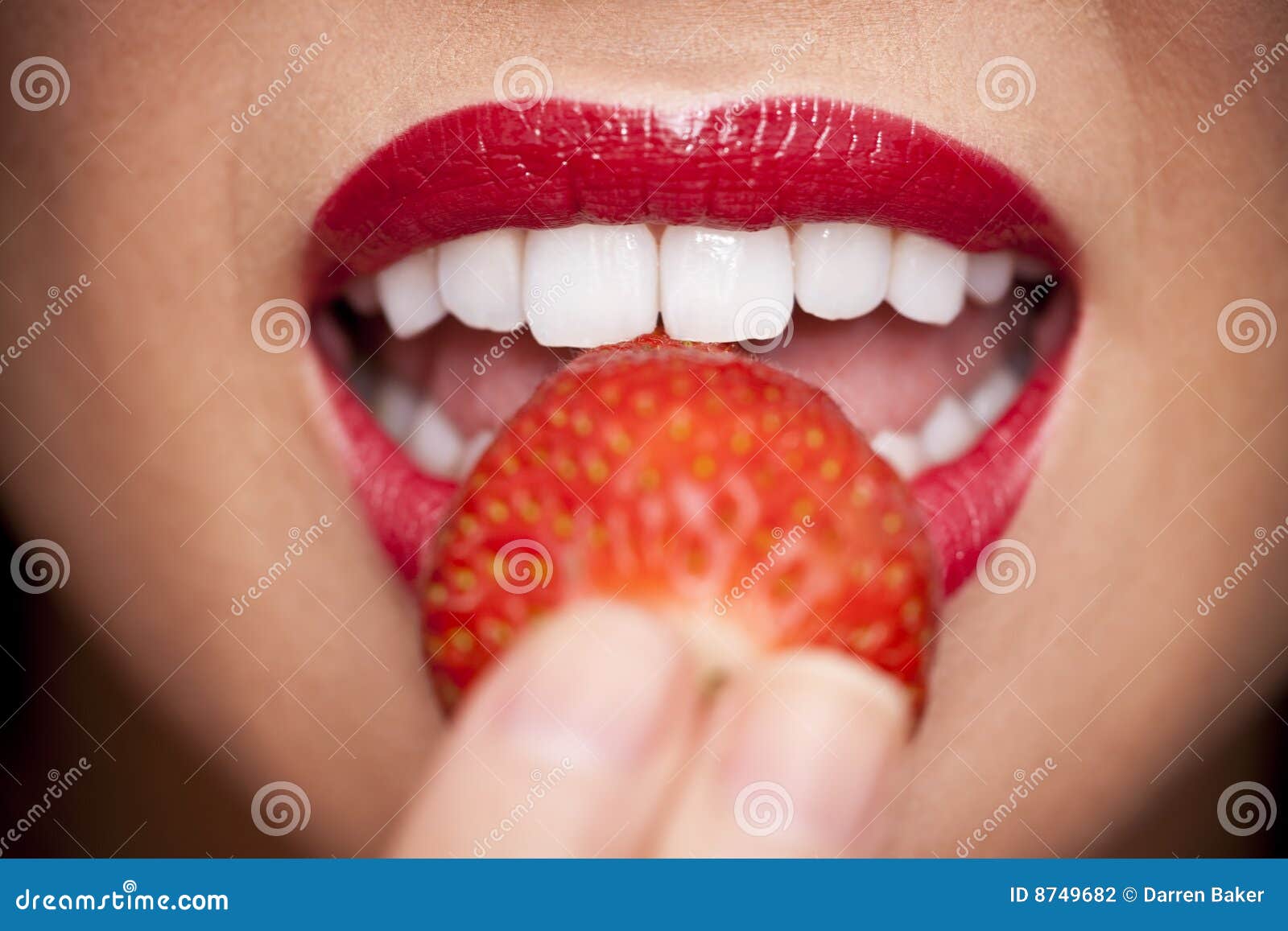 Strawberry Lips stock photo. Image of biting, bite, fresh 8749682