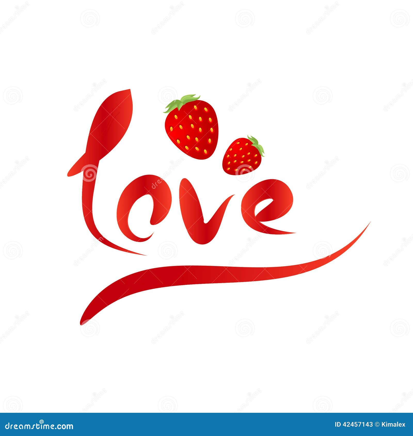 Strawberry and love stock vector. Illustration of food 42457143