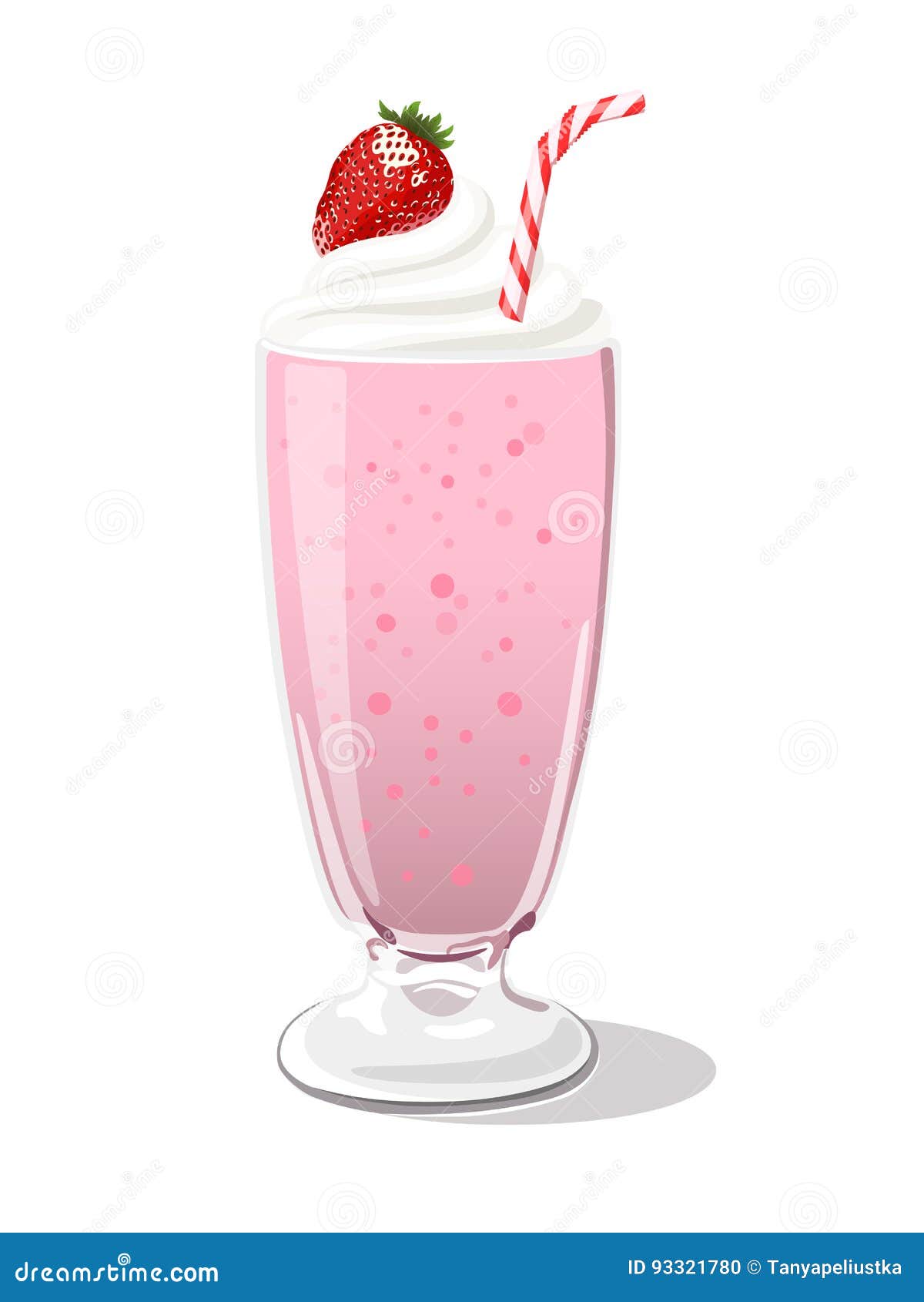 Strawberry milkshake stock vector. Illustration of pink 93321780