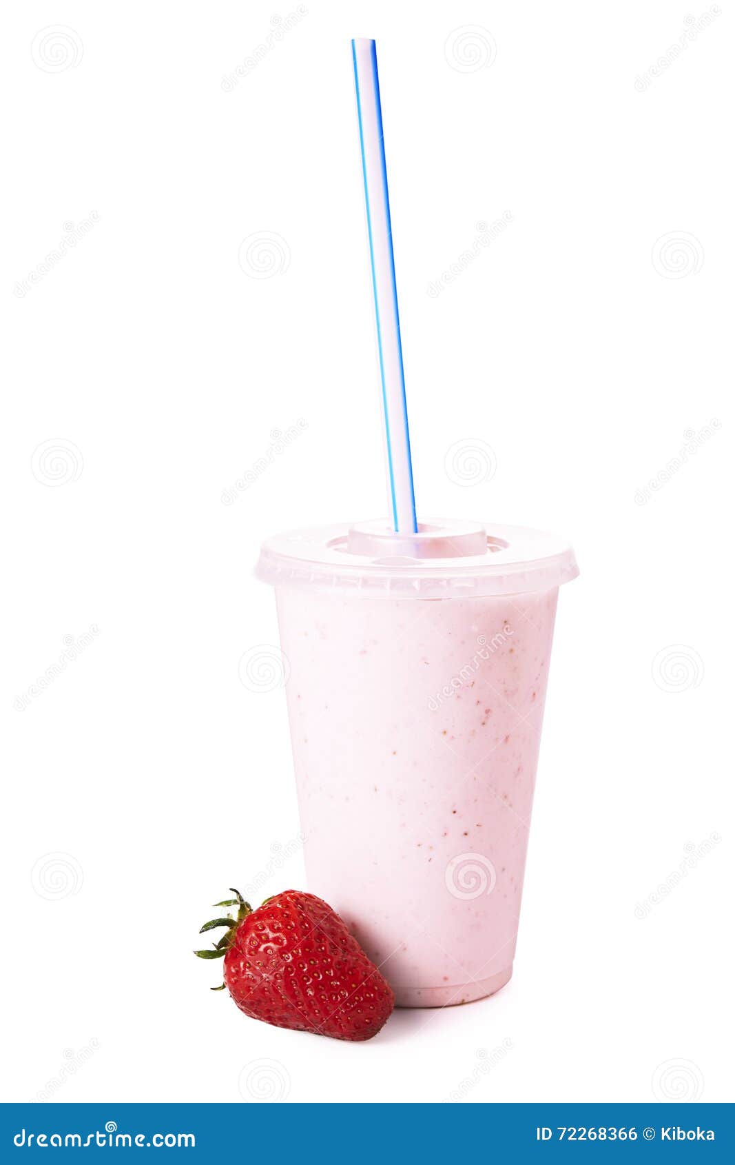 Strawberry Milkshake With Cream And Sauce In Take Away Cup Stock Photo,  Picture and Royalty Free Image. Image 58508331.
