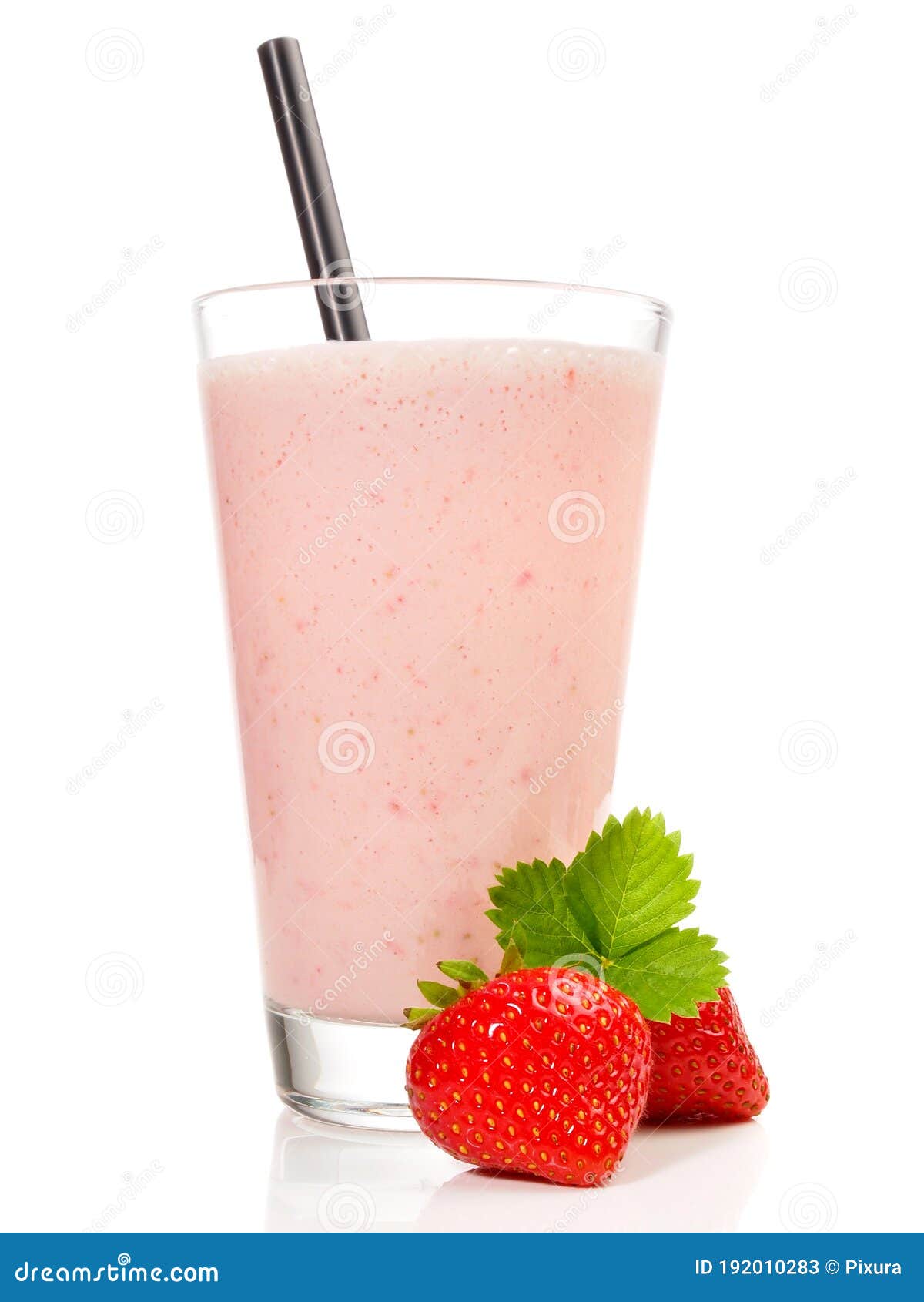 Strawberry Milkshake Isolated on White Background Stock Image Image of dairy, glass 192010283