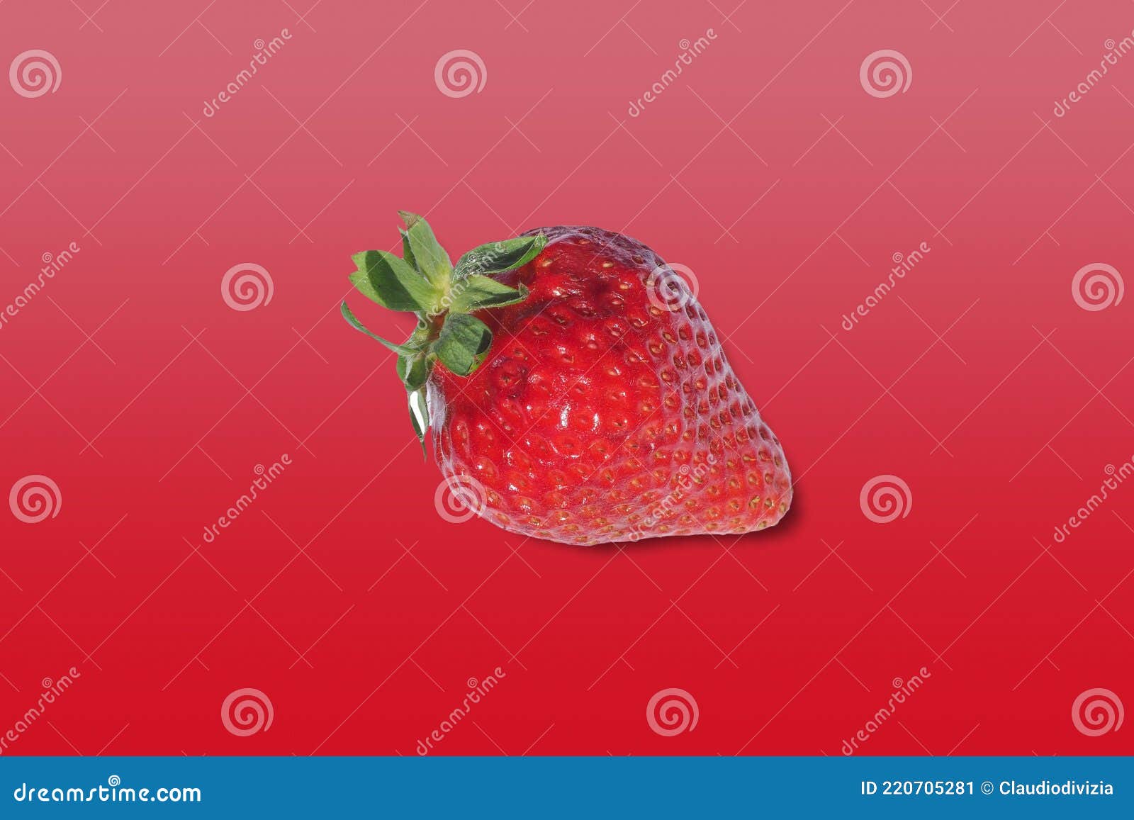 Strawberry Over Matching Colour Background Stock Image - Image of ...