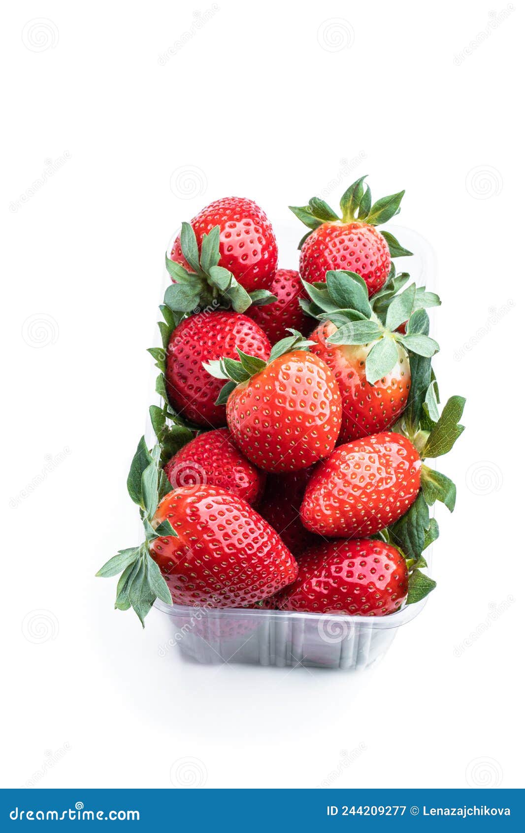 Strawberry Packaging Isolated on White Stock Image - Image of group