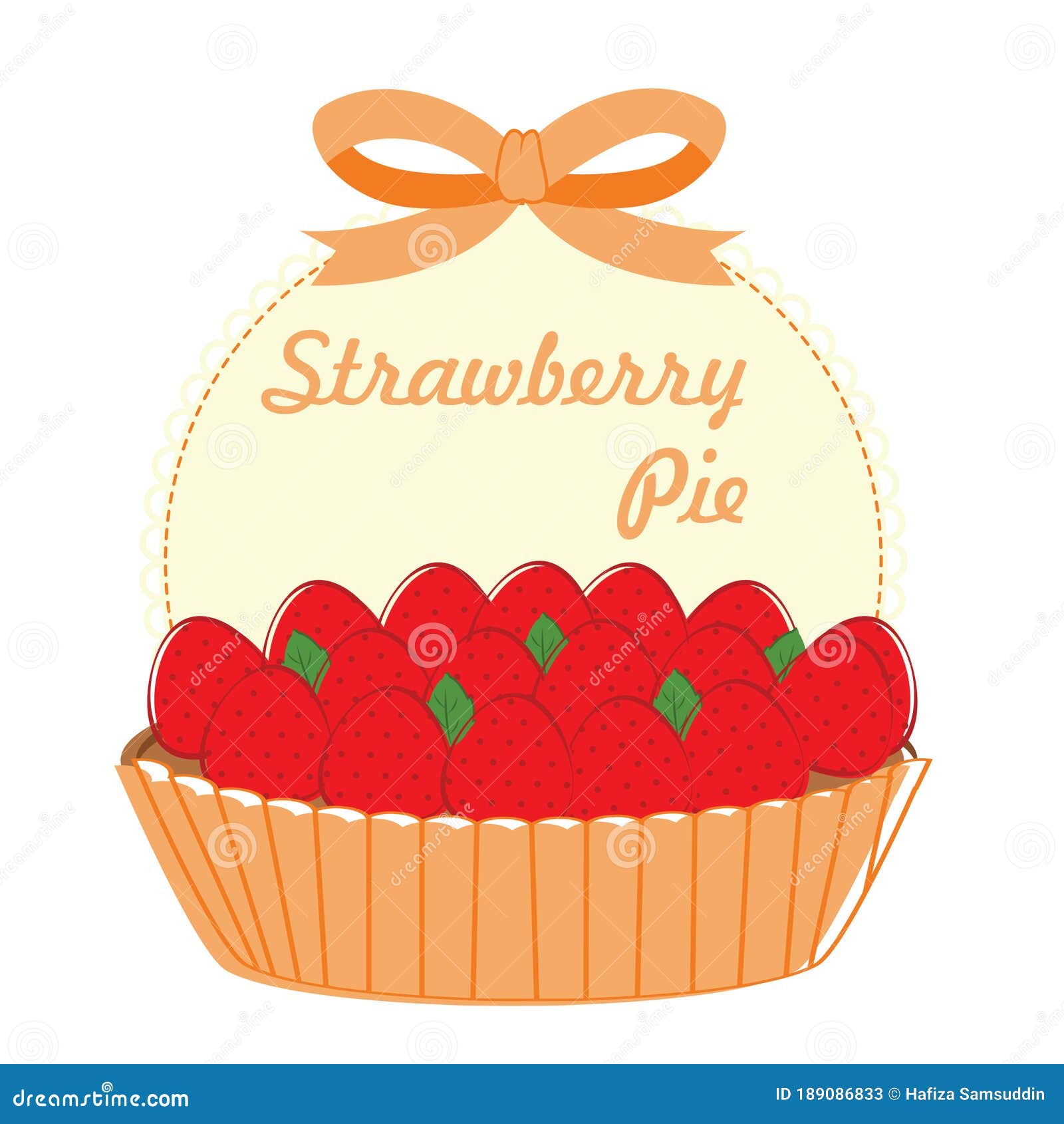 Strawberry Pie. Vector Illustration Decorative Design Stock Vector