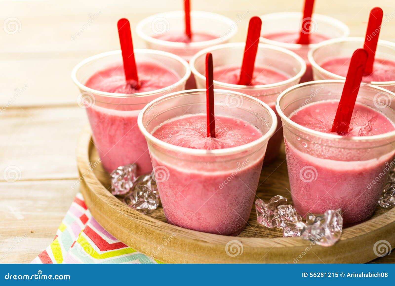 Strawberry Popsicles stock image. Image of pops, stick 56281215