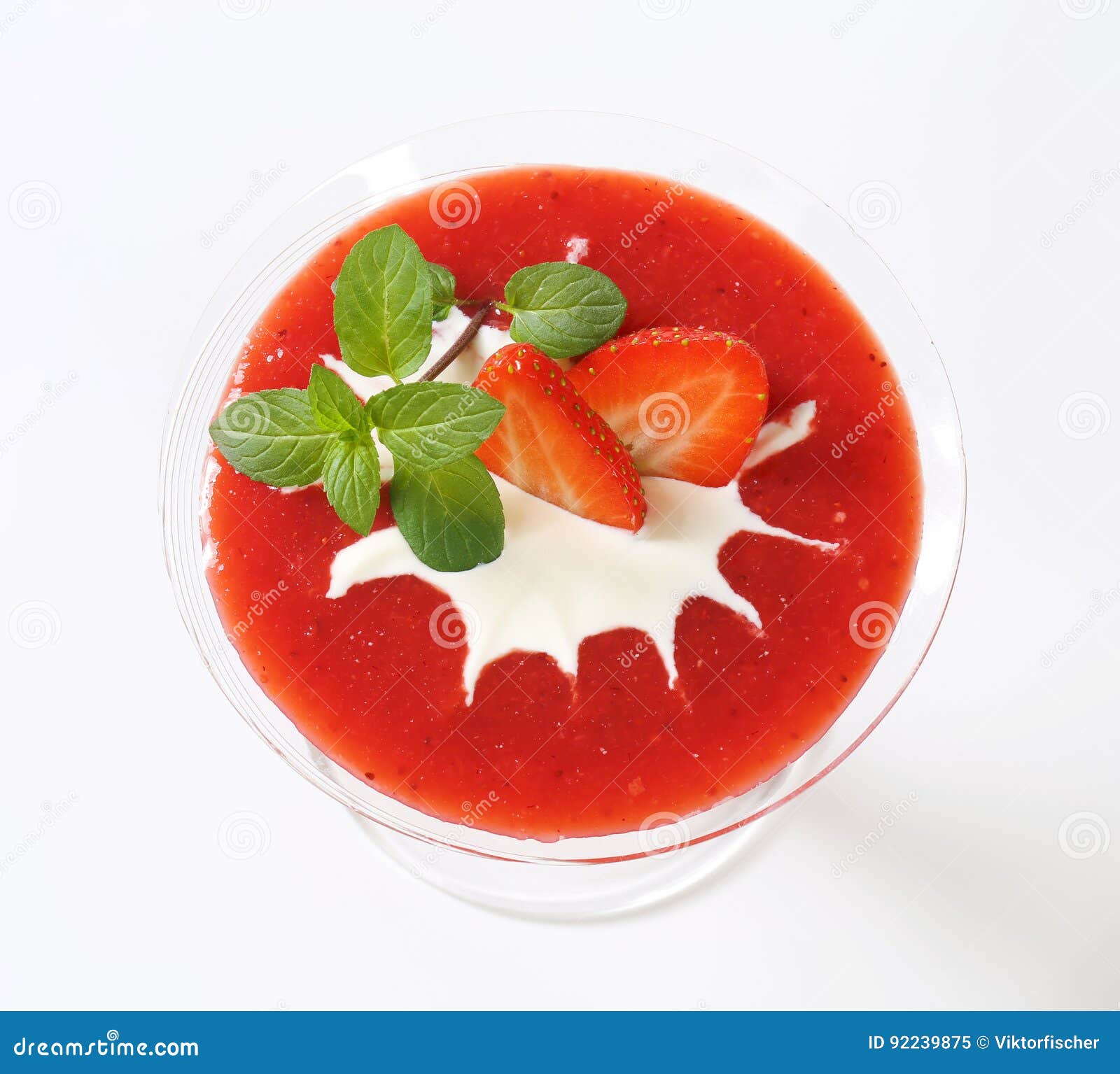 Strawberry Puree with Cream Stock Image Image of view, glass 92239875