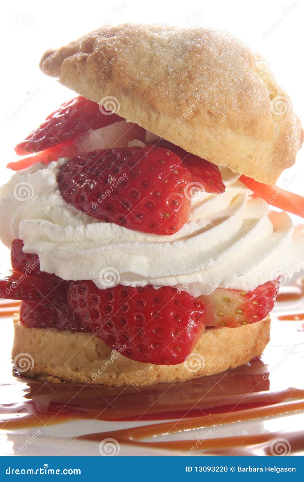 Strawberry Shortcake Ice Cream Cone Stock Photo