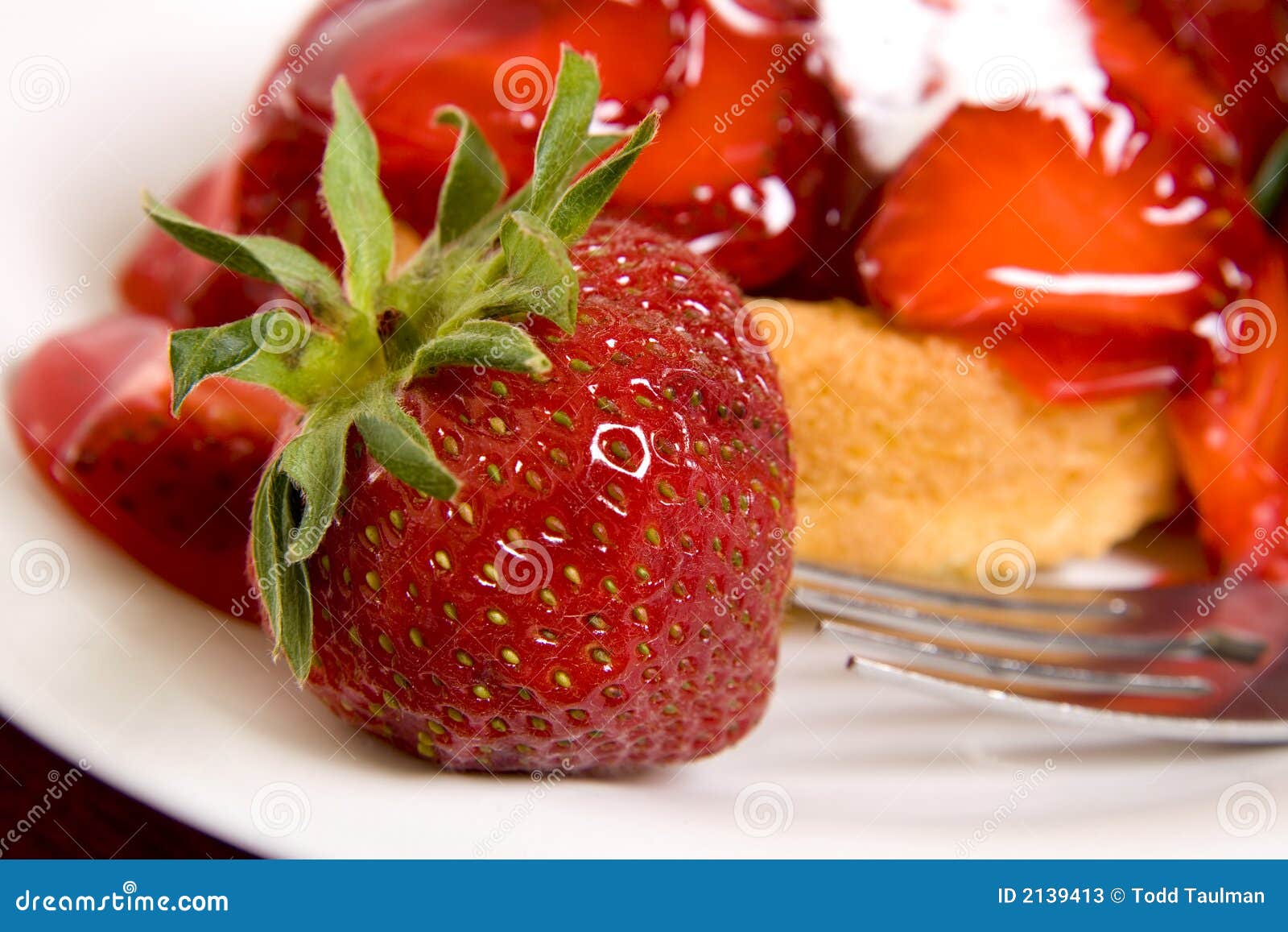 Strawberry Shortcake Ice Cream Cone Stock Photo