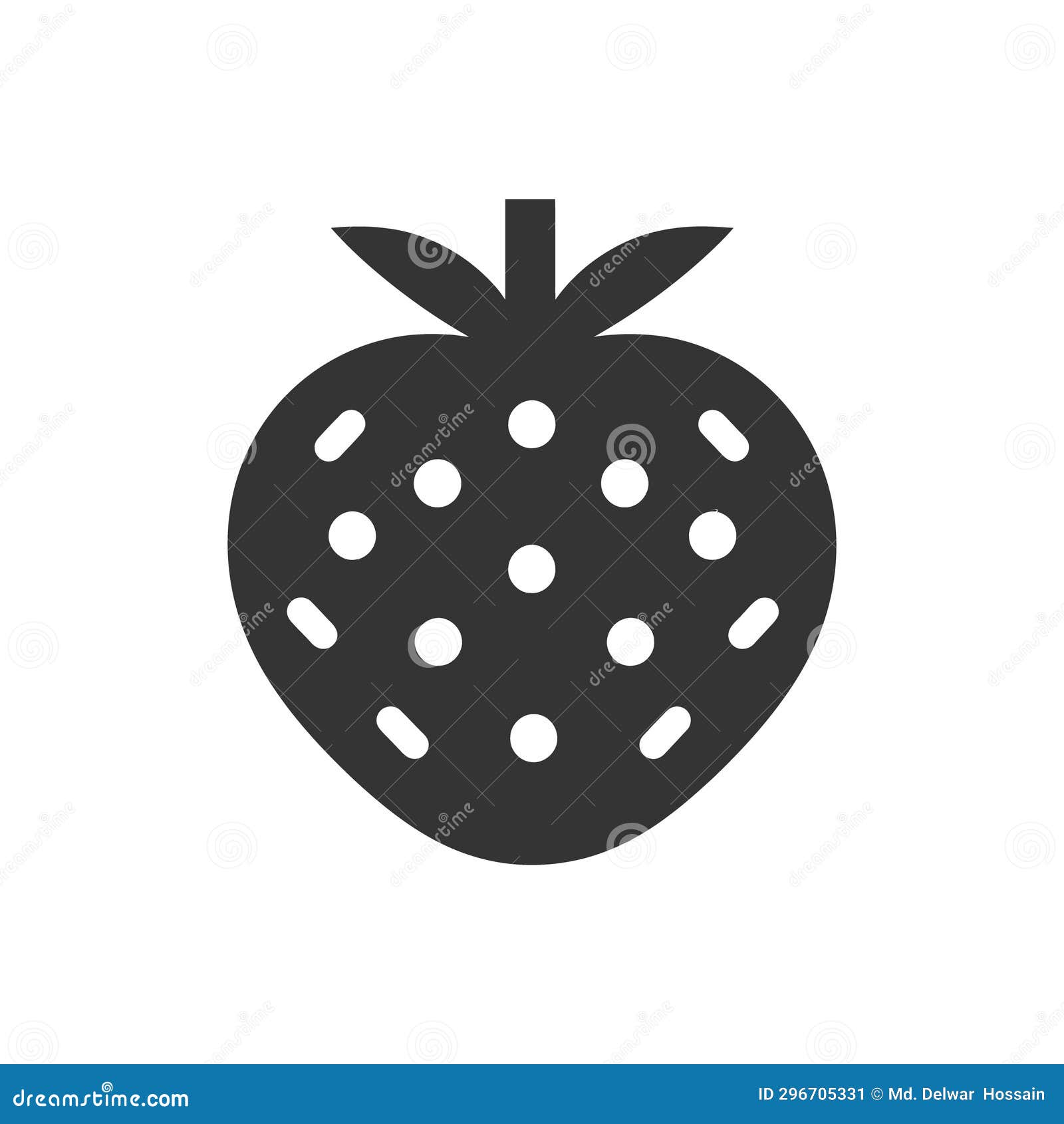 Strawberry slice Icon stock vector. Illustration of symbol - 296705331