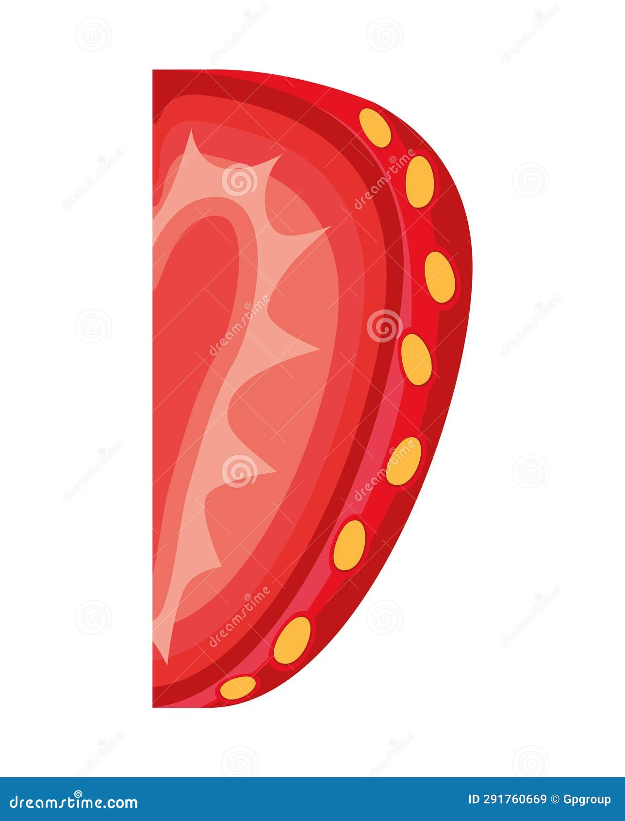Strawberry Slice Illustration Stock Illustration - Illustration of