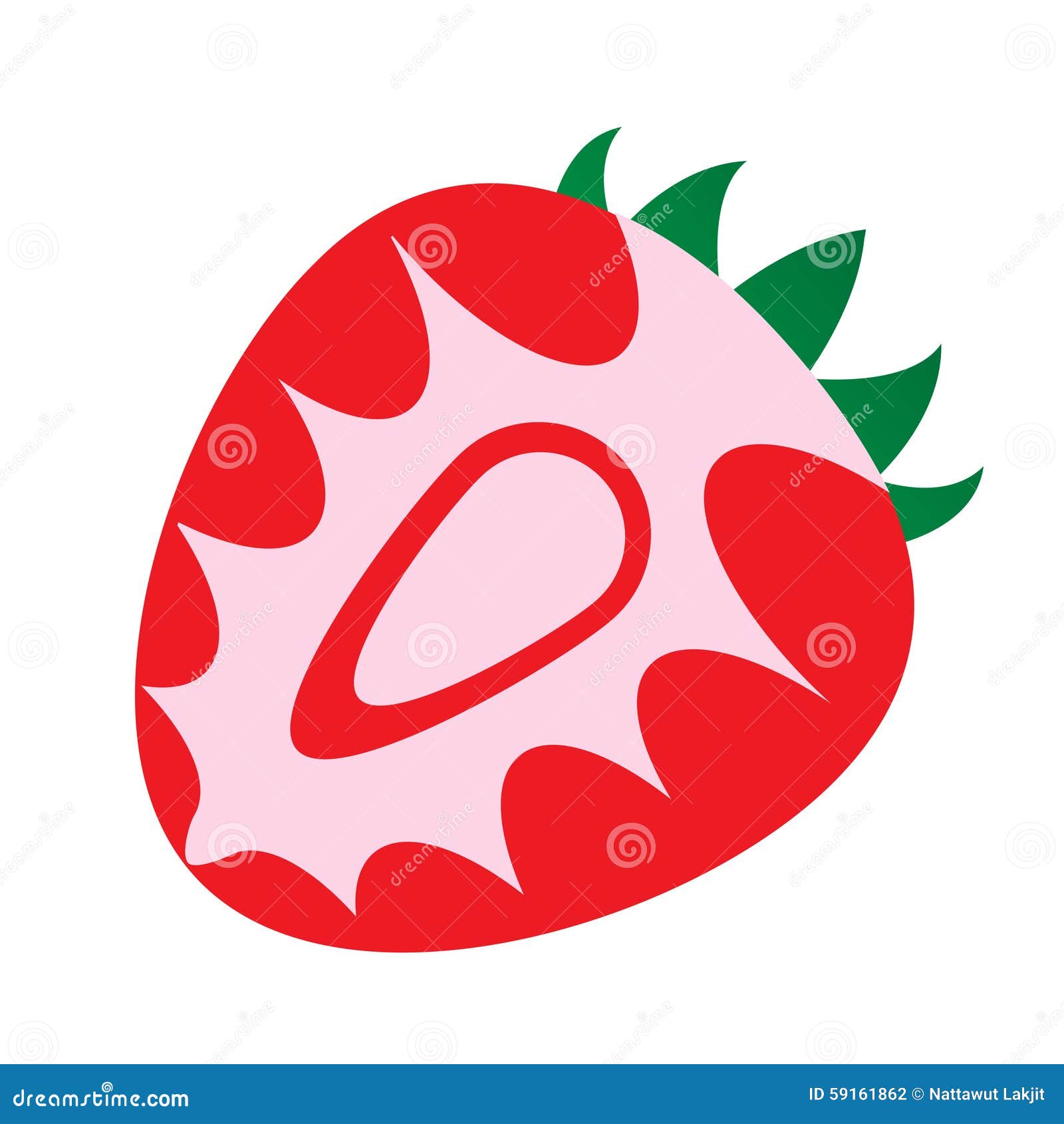 Strawberry sliced in half stock vector. Illustration of simple 59161862