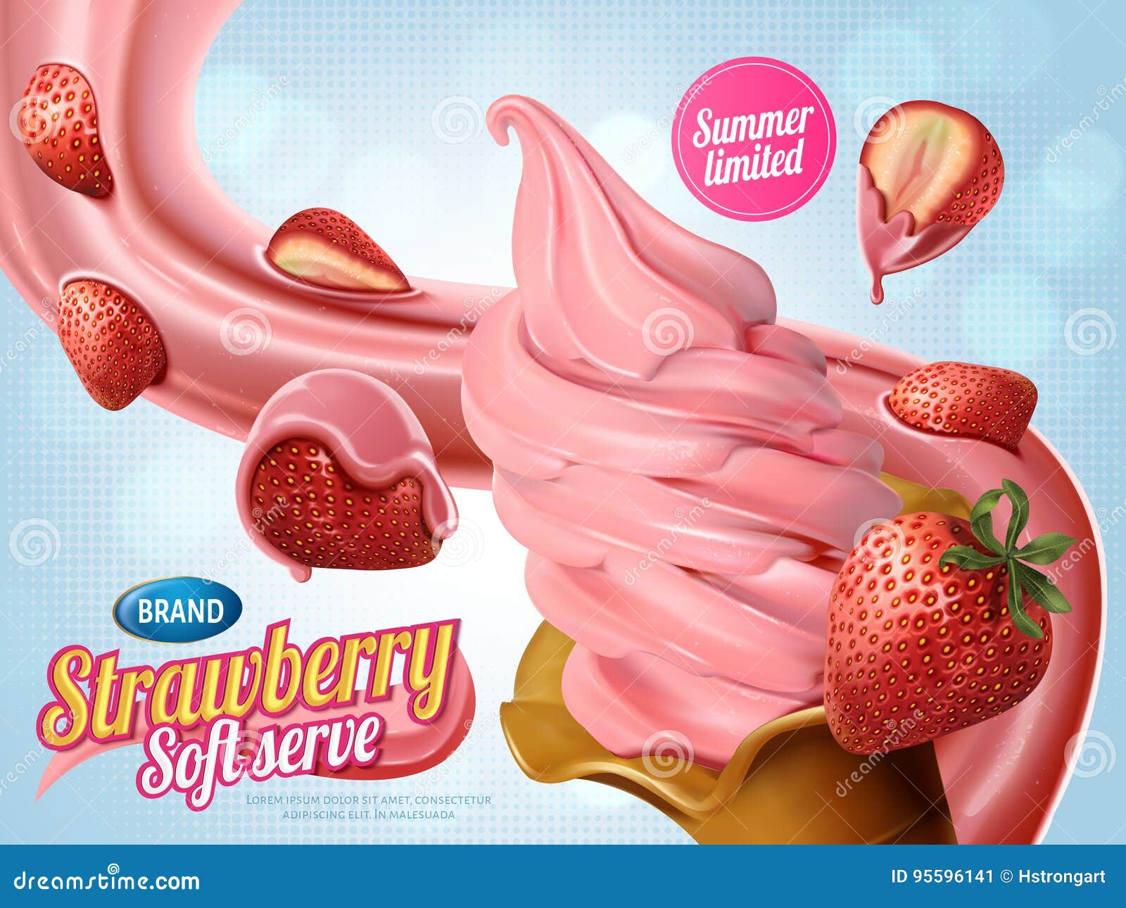 strawberry soft serve