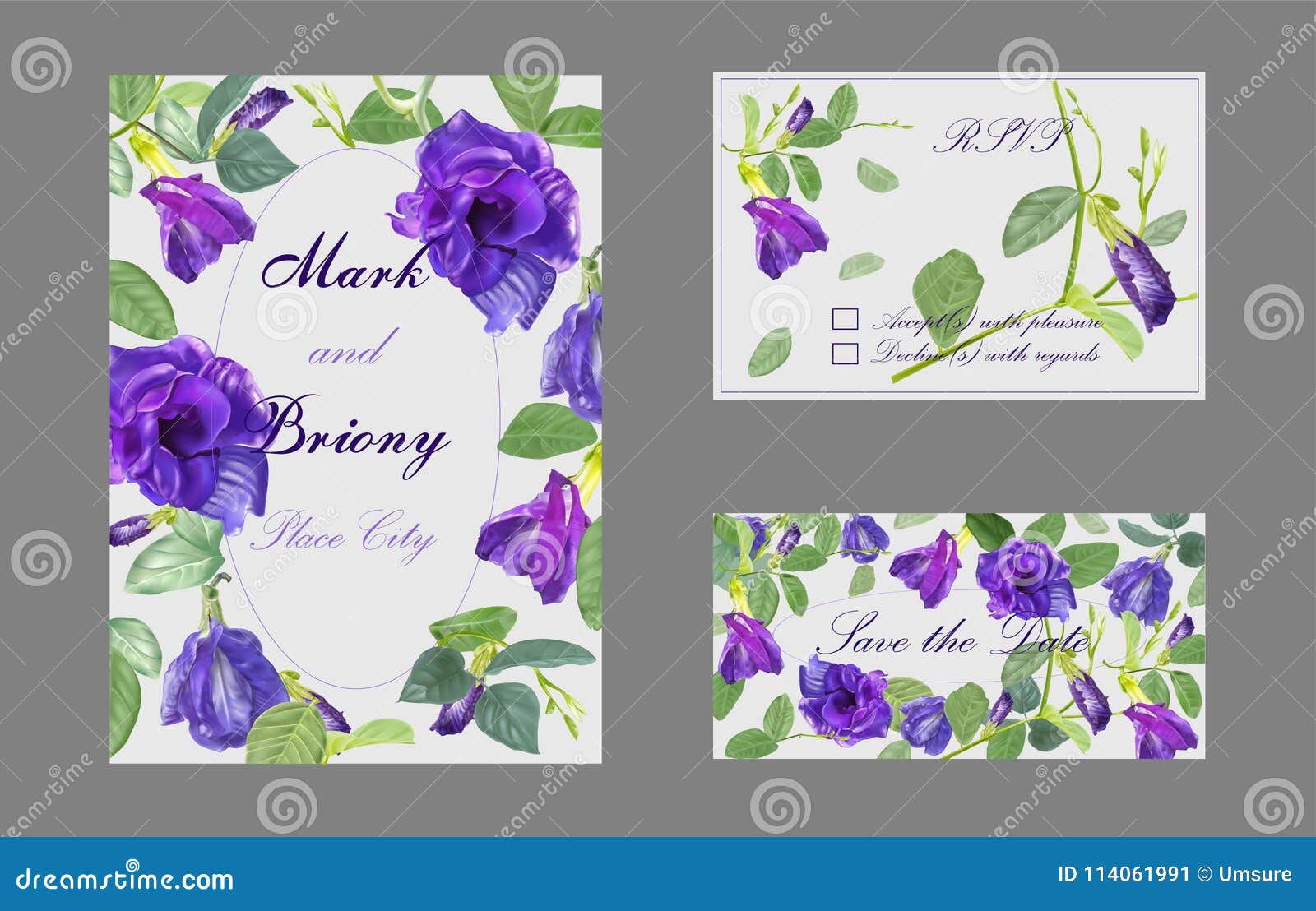 butterfly pea flower on card
