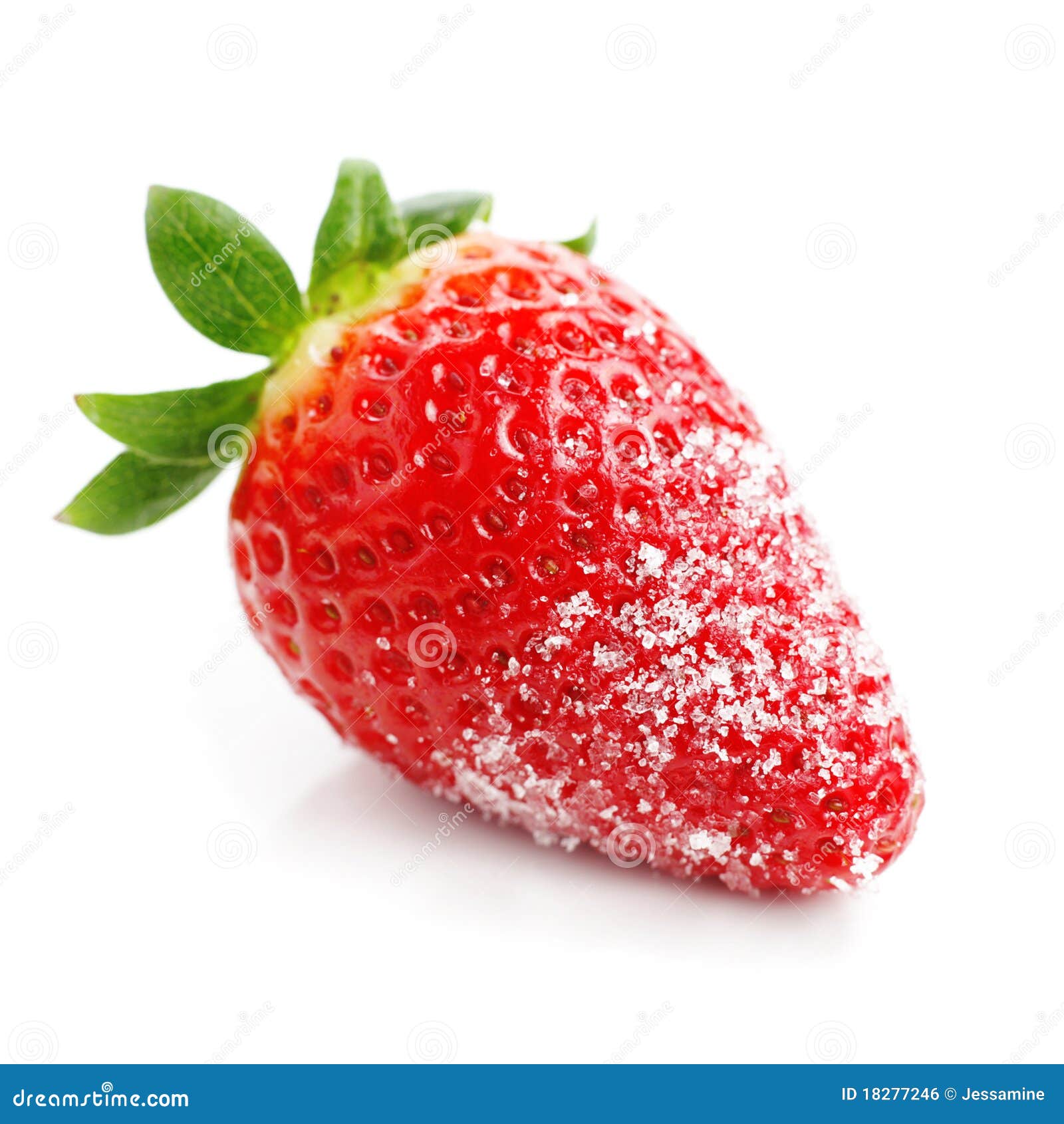Strawberry with sugar stock photo. Image of fruit, green 18277246