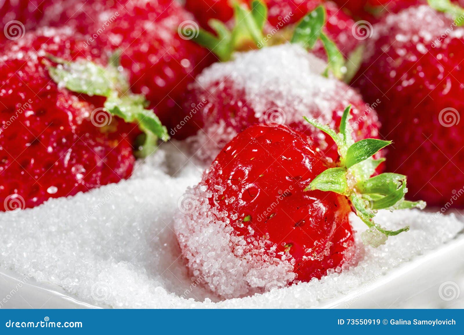 Strawberry in Sugar Closeup Stock Image Image of edible, pastries
