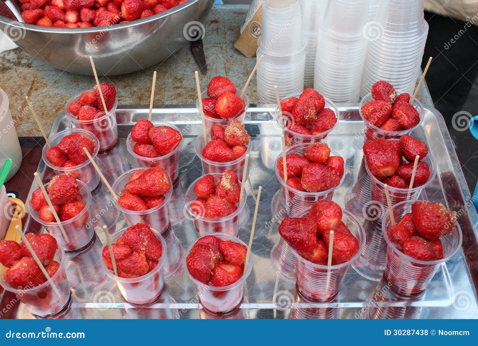 Strawberry in cups stock photo. Image of color, glass 30287438