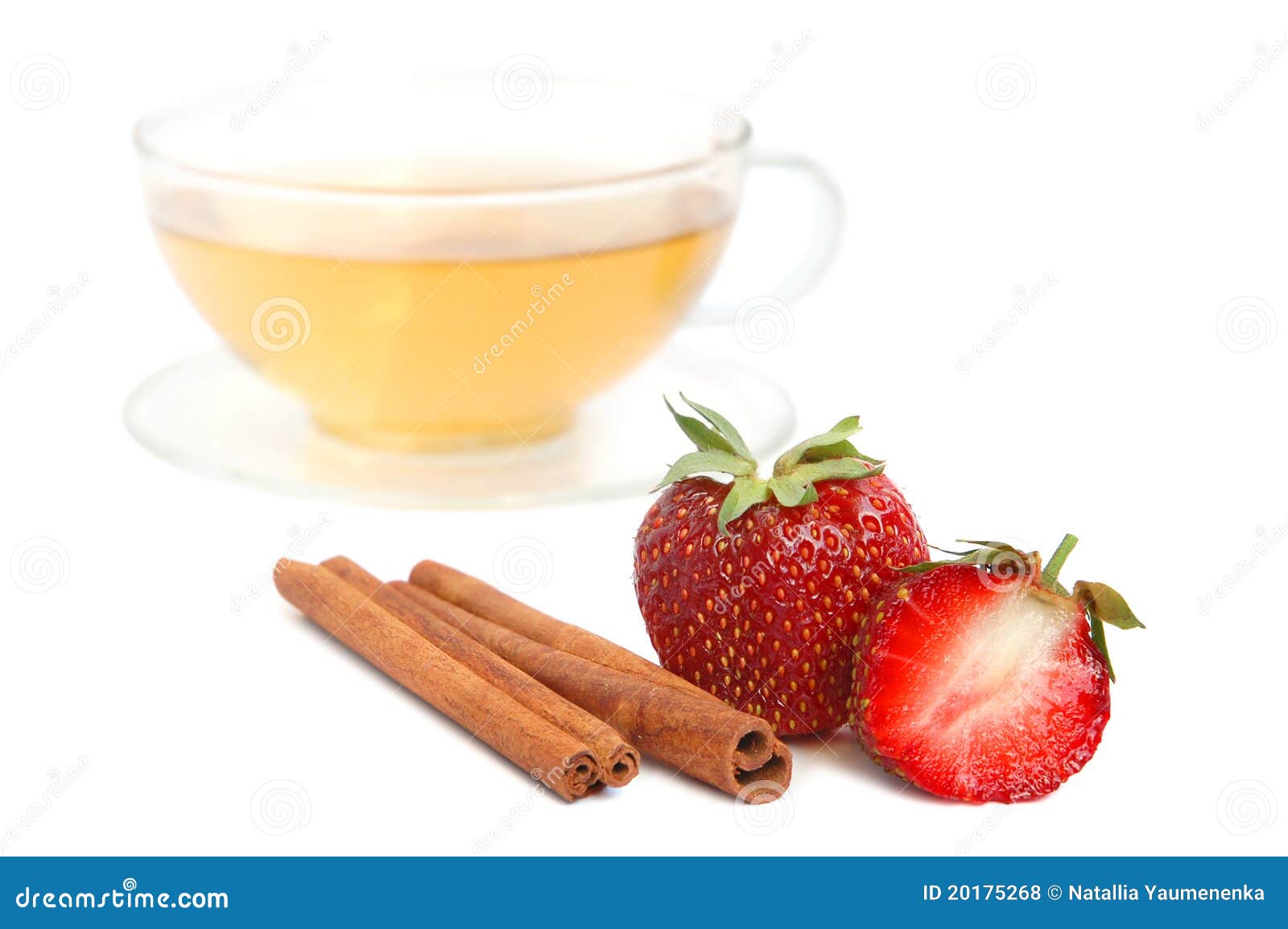 Strawberry with tea stock photo. Image of cinnamon, natural 20175268