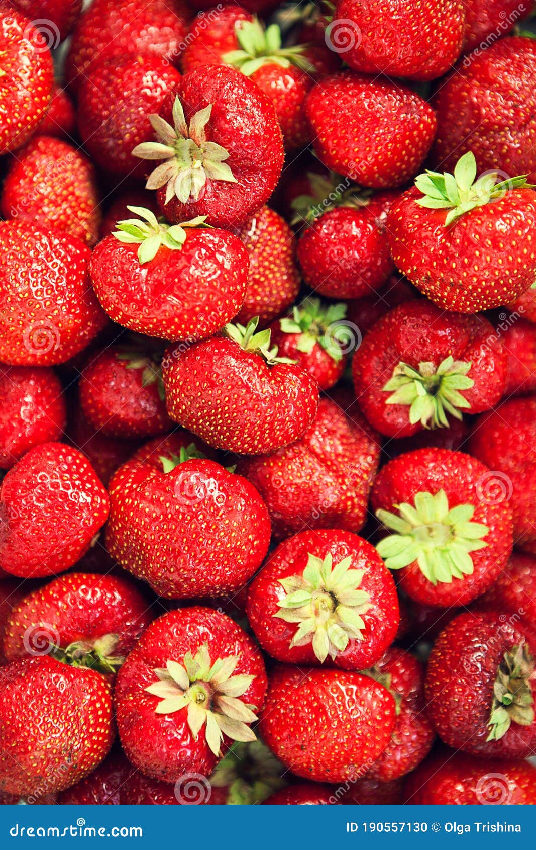 Strawberry Texture. Background with Red Strawberries. Berry Pattern