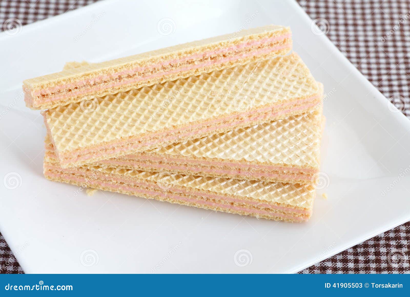 Strawberry wafer stock image. Image of food, pattern 41905503