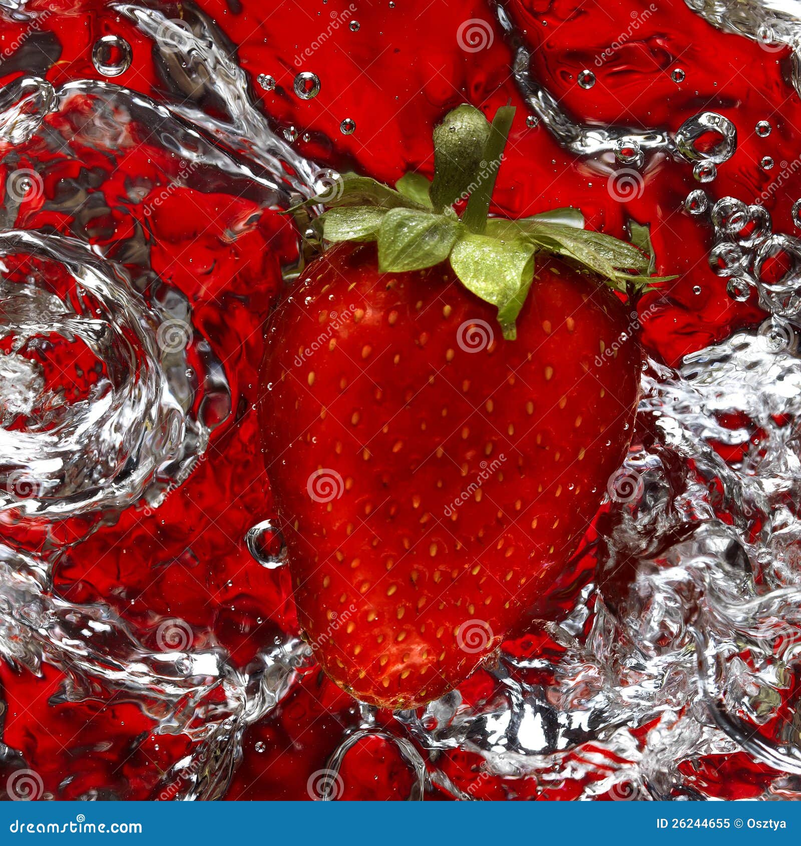 Strawberry in water stock image. Image of bubbles, fruit 26244655