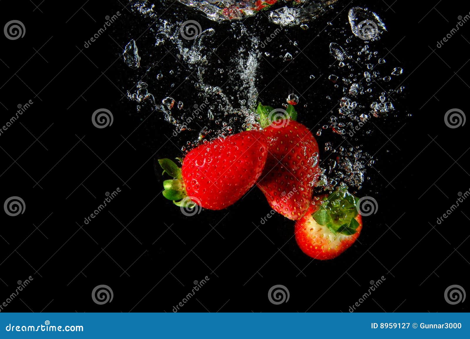Strawberry in water stock image. Image of burst, bubble 8959127