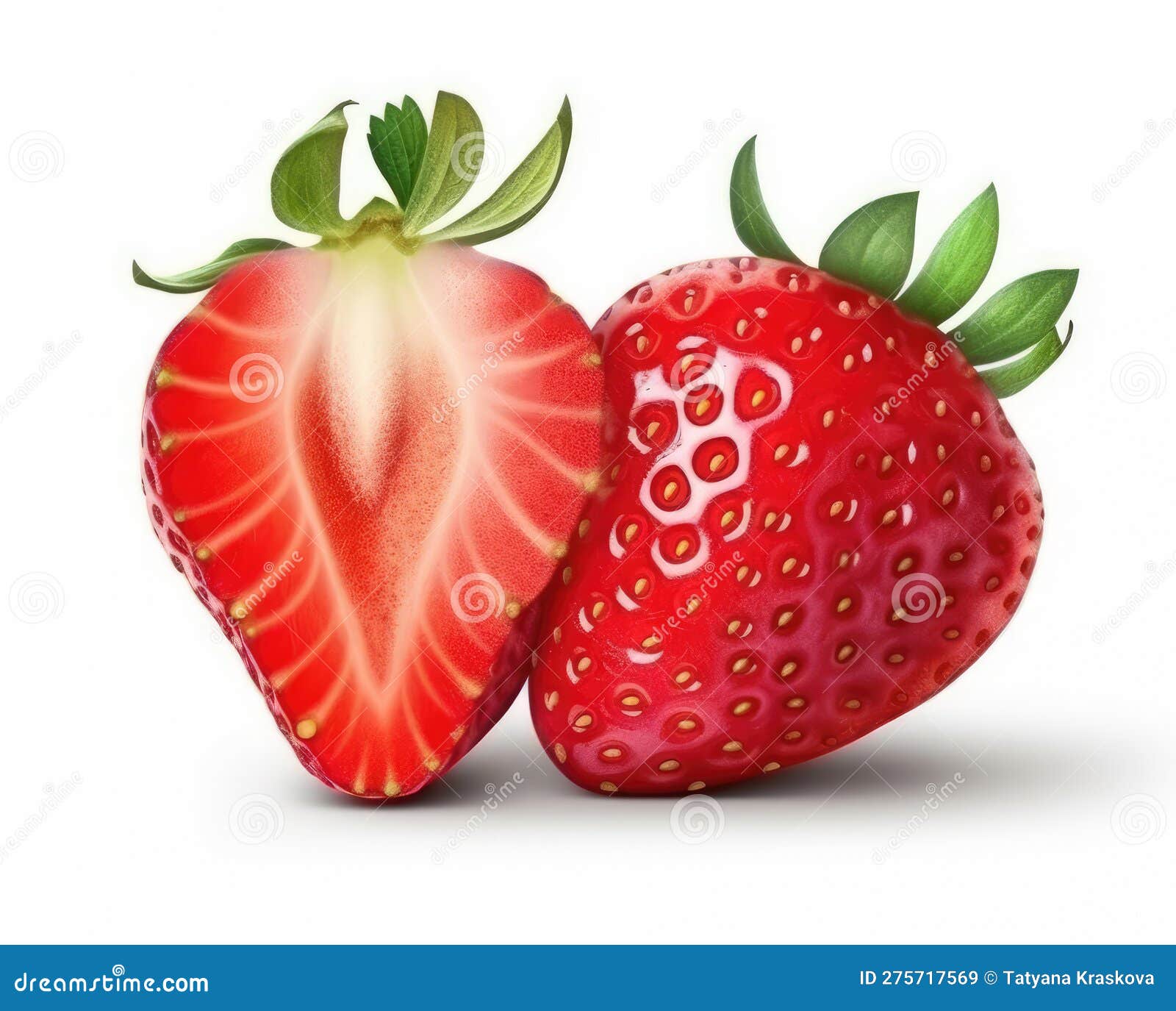 Strawberry cut in half stock illustration. Illustration of shiny