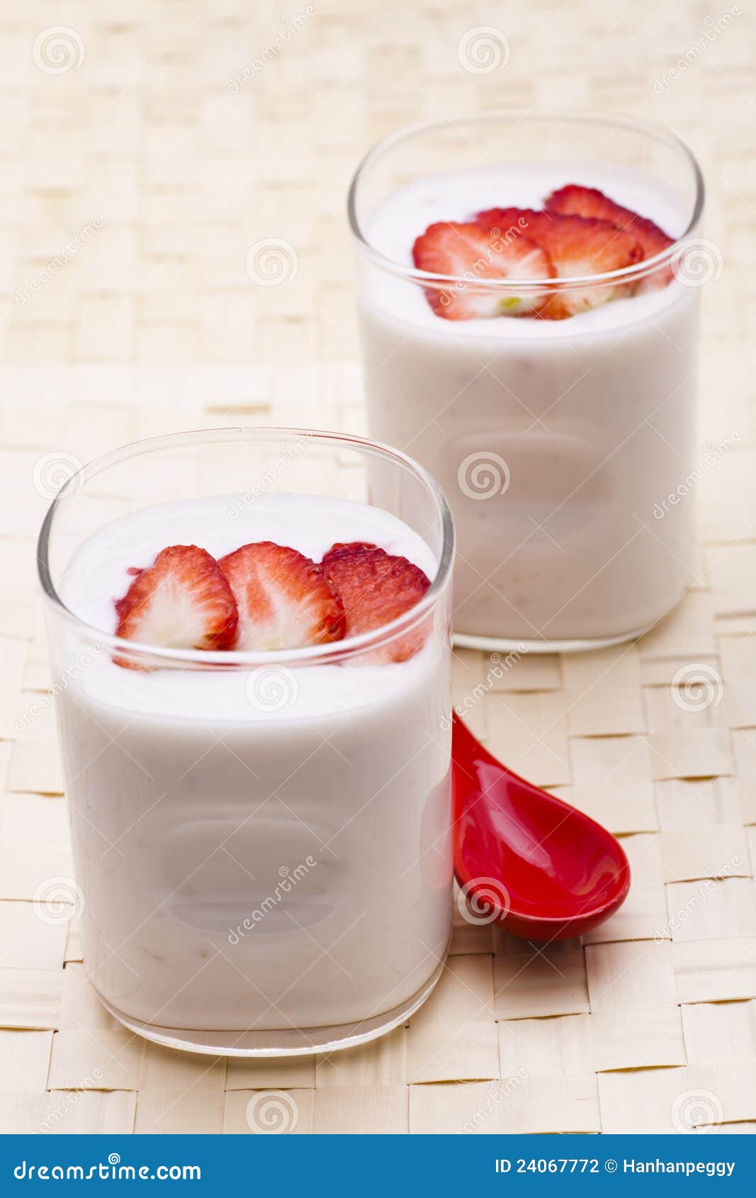 Strawberry yoghurt stock photo. Image of fruit, berry 24067772