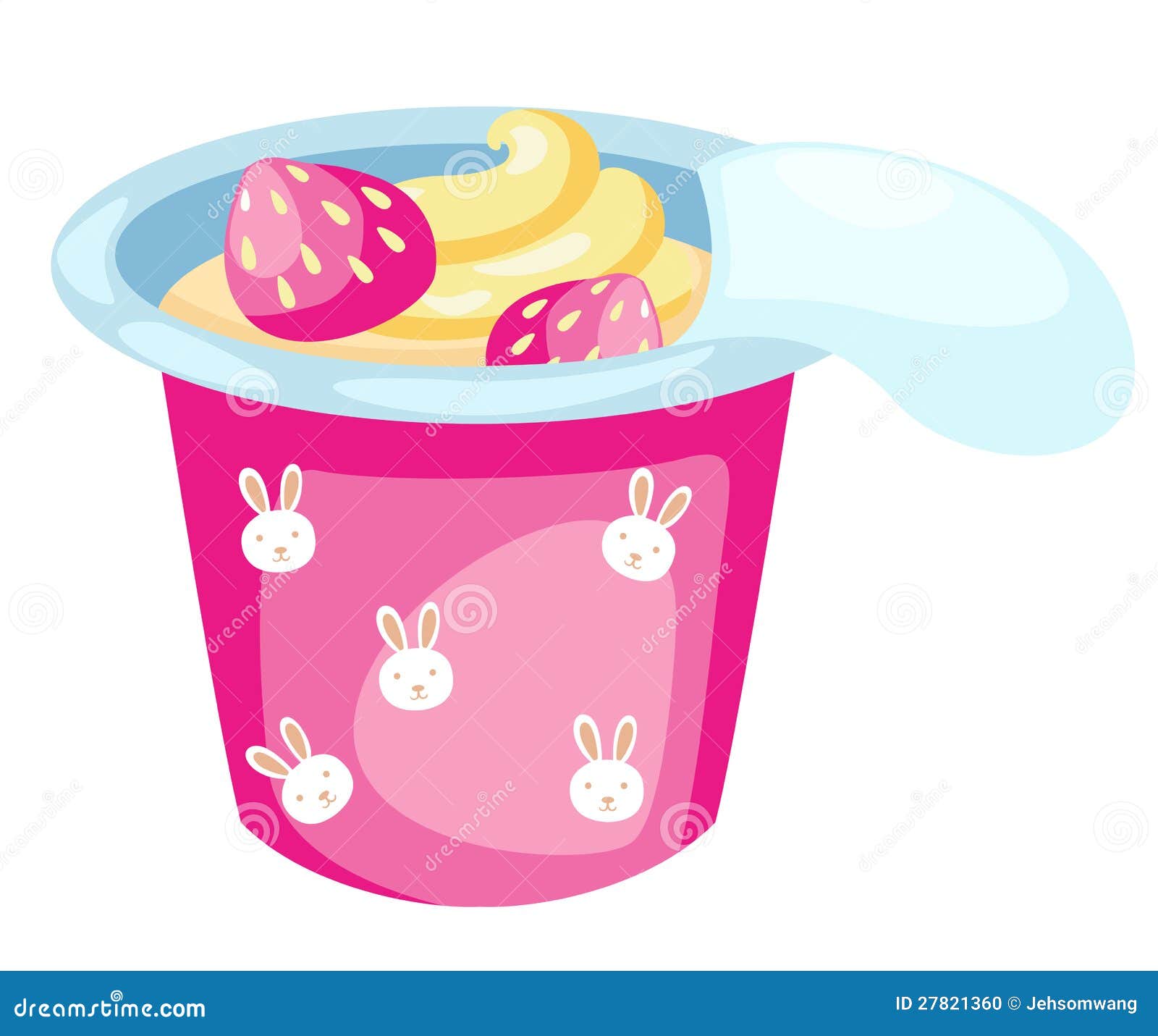 Strawberry Yogurt Ads Cartoon Vector | CartoonDealer.com #117438451