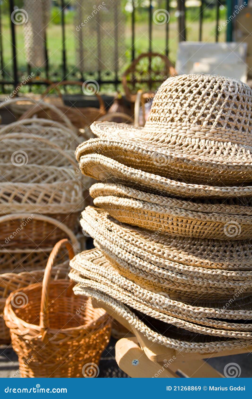 Straws hats stock image. Image of protection, handmade 21268869