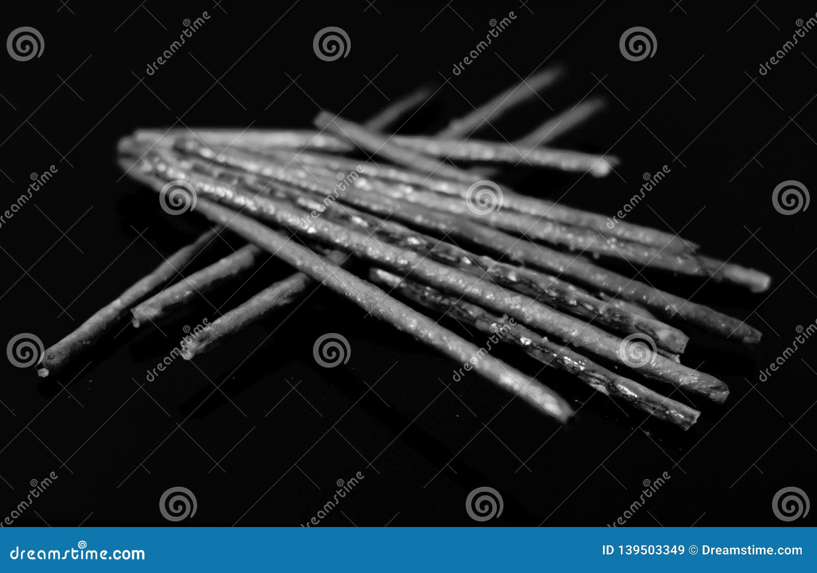 Straws and Salty Sticks on a Mirror Table Stock Image - Image of ...