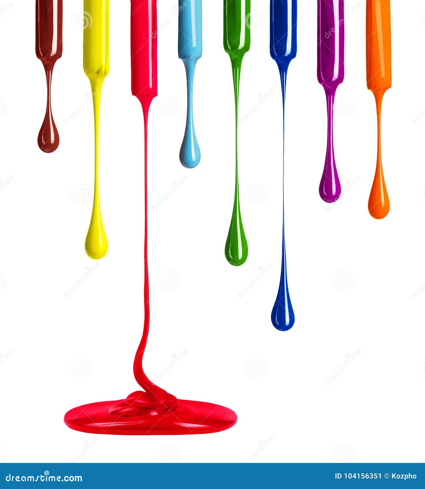 Streaks of Multi-colored Paint in the Form of Drops Stock Illustration ...
